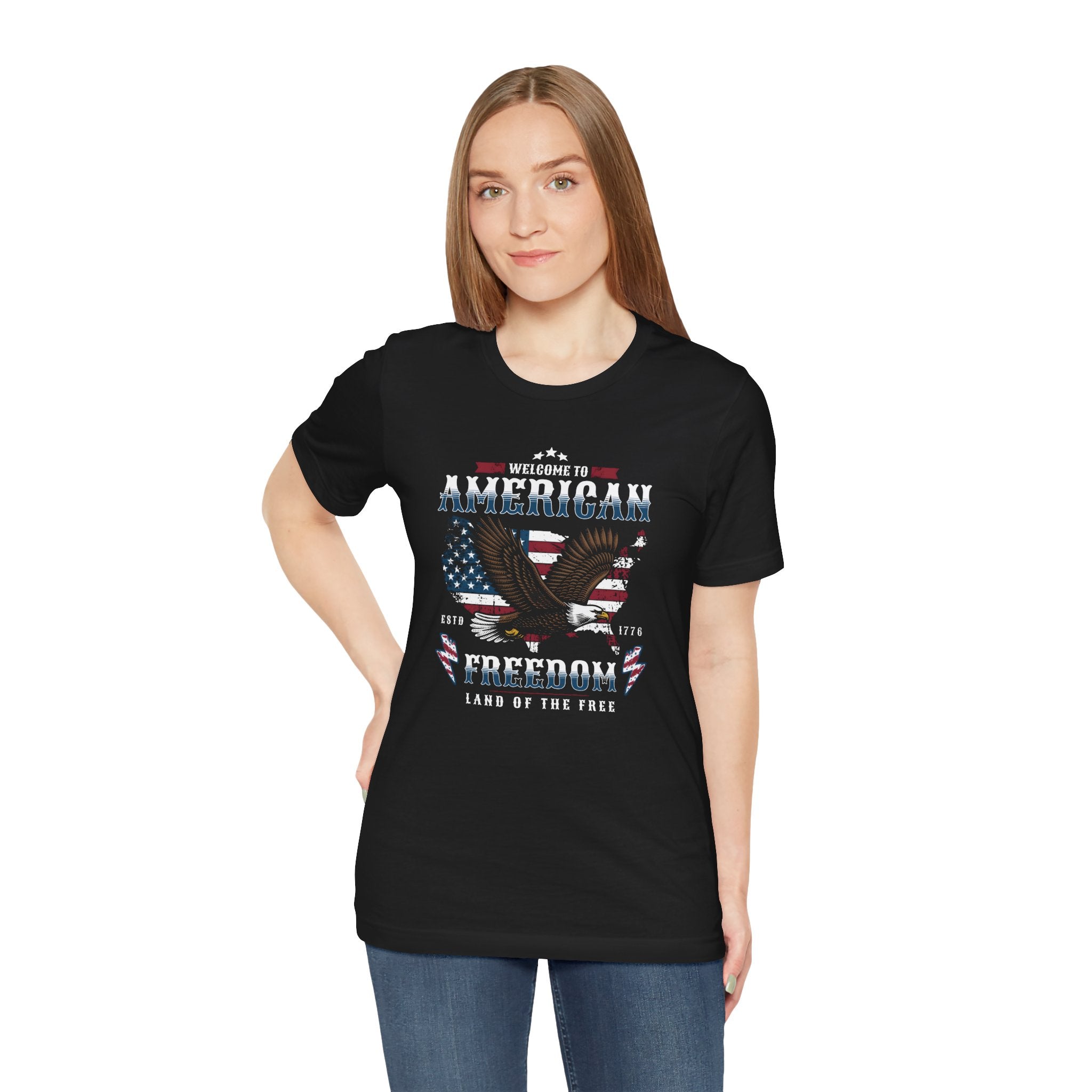 American Freedom Eagle T‑Shirt — Welcome to American, Land of the Free Patriotic Tee
