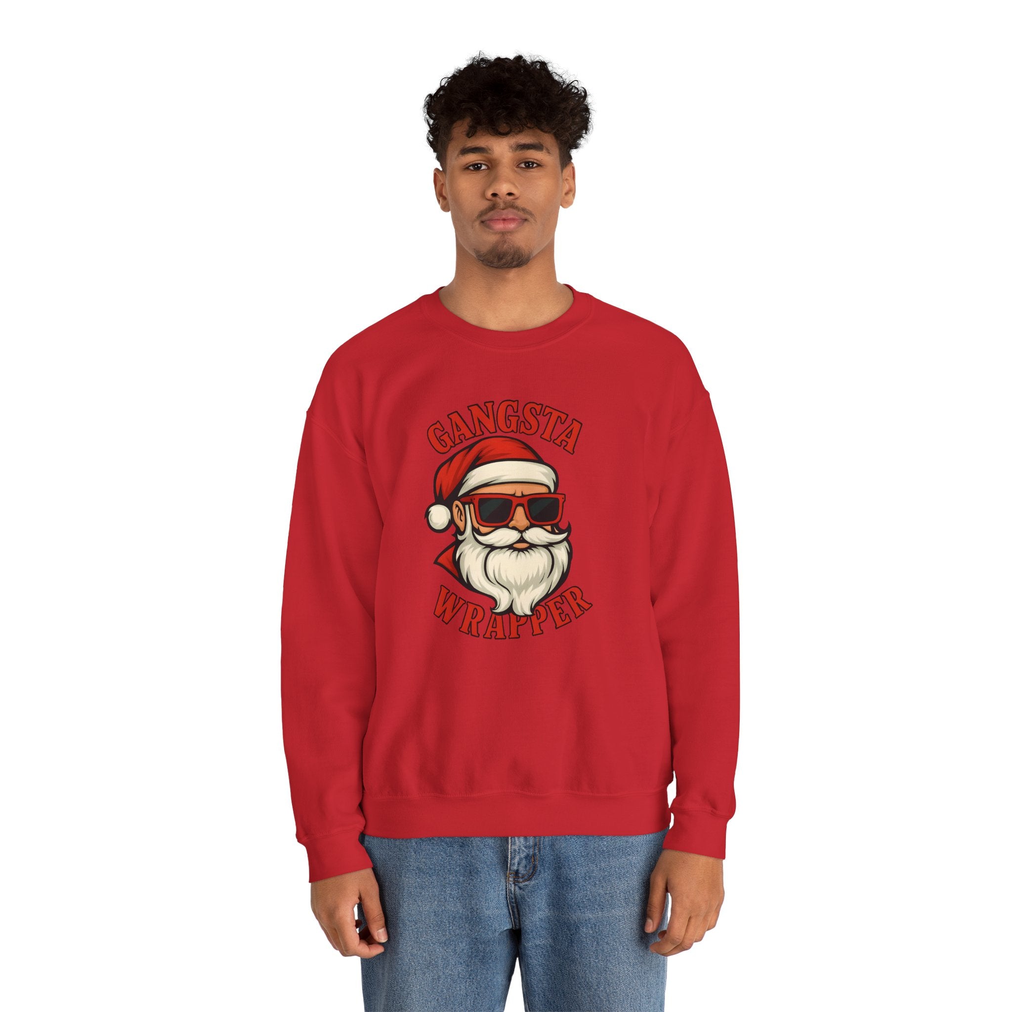 Gangsta Wrapper Crewneck Sweatshirt – Funny Christmas Apparel for Holiday Cheer