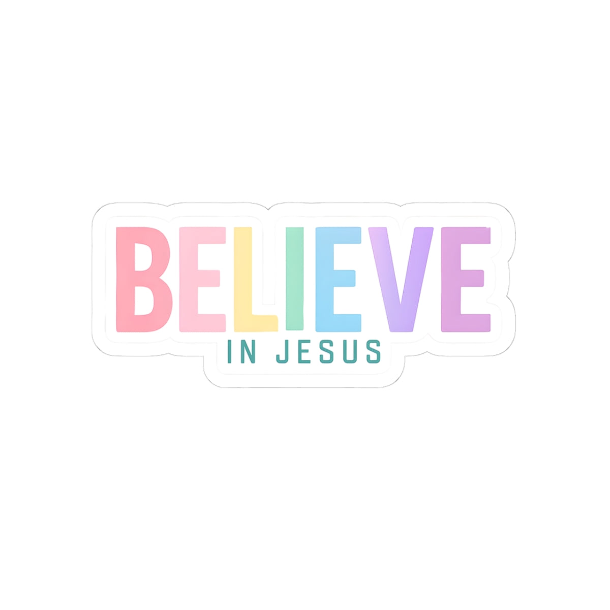 Colorful 'Believe in Jesus' Kiss-Cut Stickers - Inspirational Faith Decor for Laptops, Journals & More