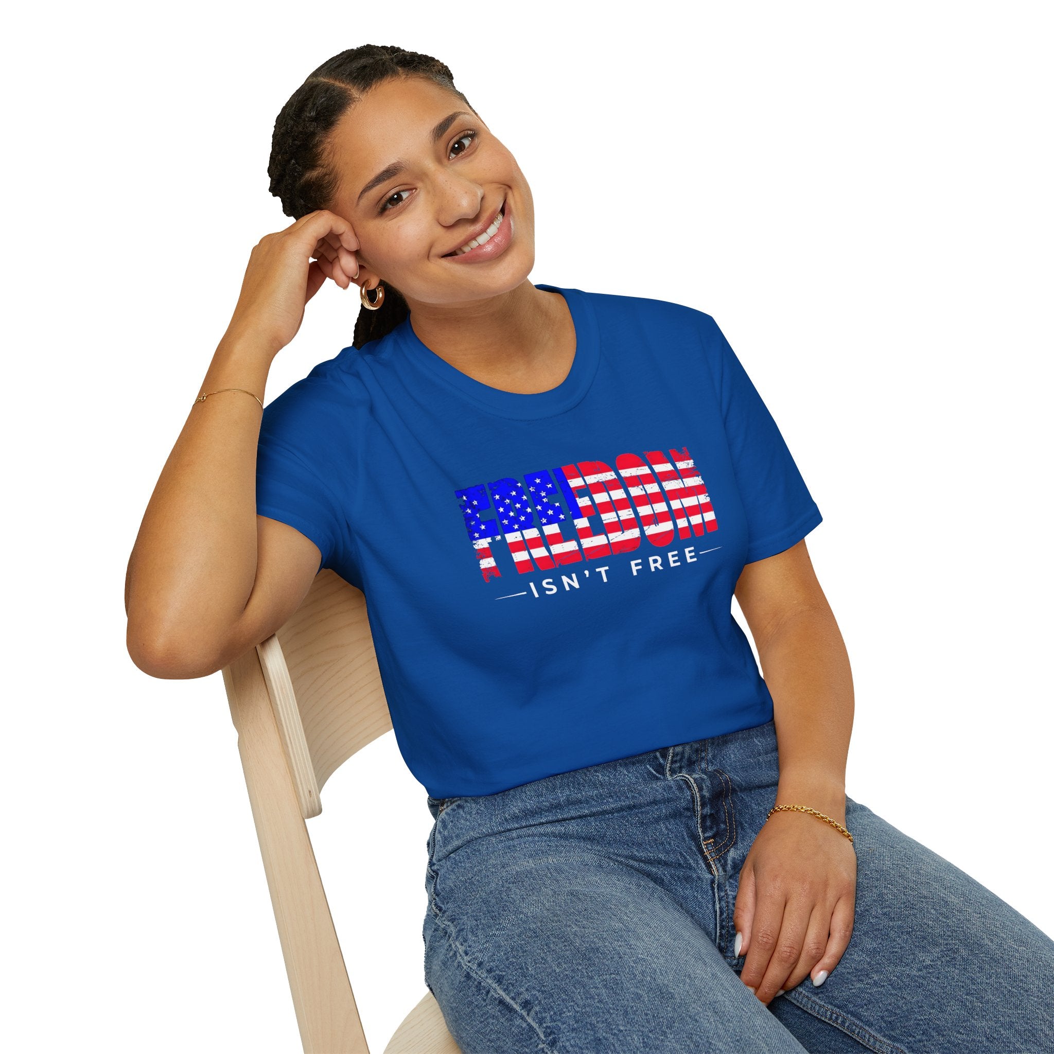 Patriotic Freedom T-Shirt - Unisex Softstyle Tee, Independence Day, Memorial Day, Veteran's Day, Everyday Wear, Gift Idea
