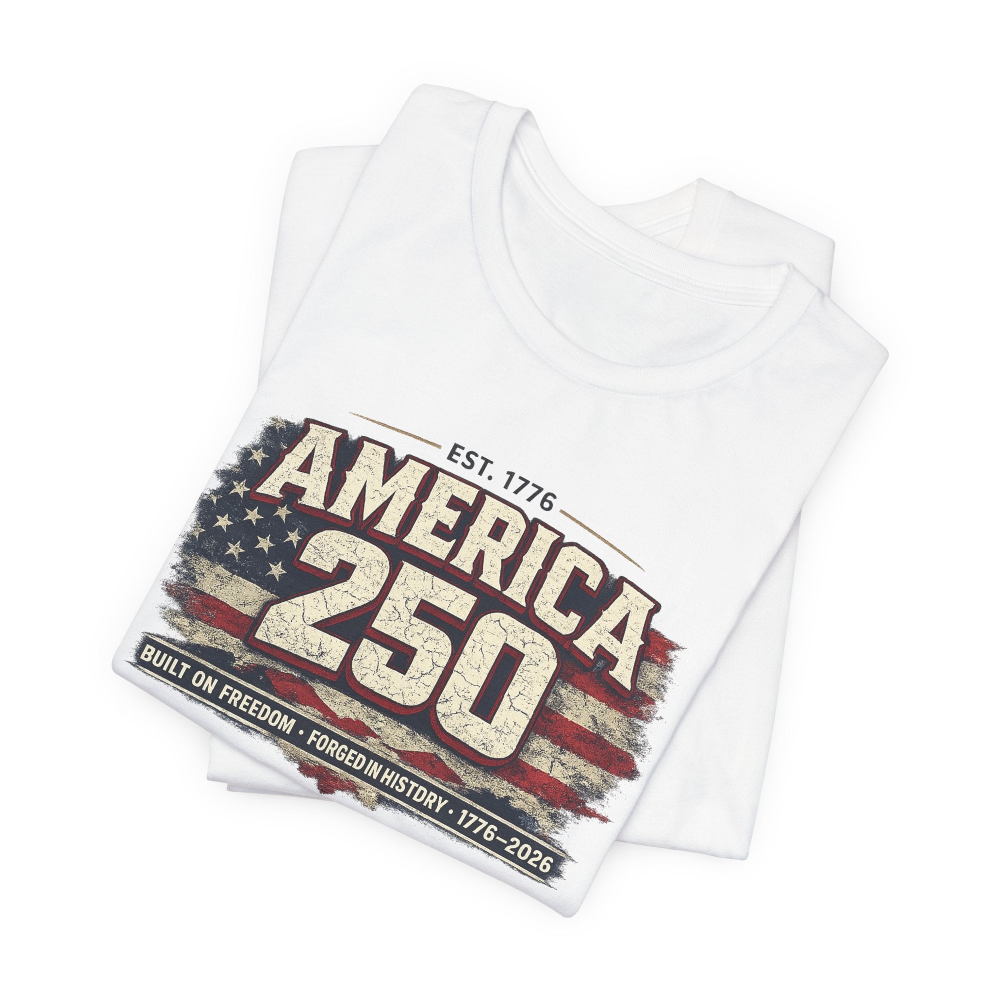 America 250 T-Shirt — Vintage Flag Patriotic 1776-2026 Anniversary Tee