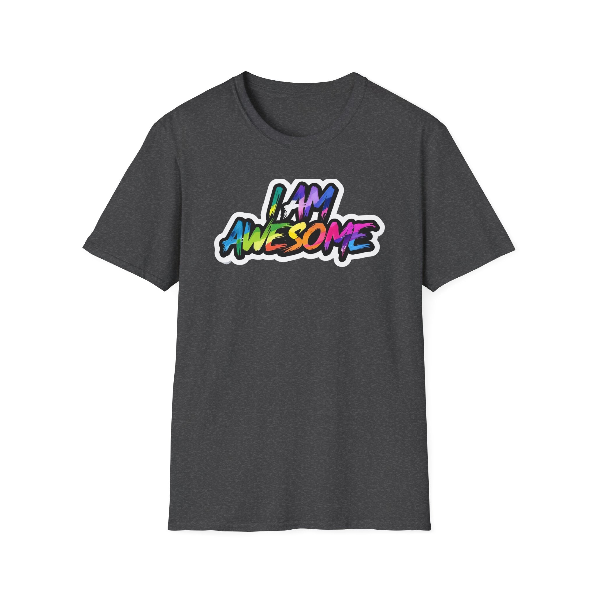 Colorful 'I AM AWESOME' Unisex T-Shirt, Inspirational Tee, Gift for Friends, Casual Wear, Motivational Clothing, Unique Graphic Shirt