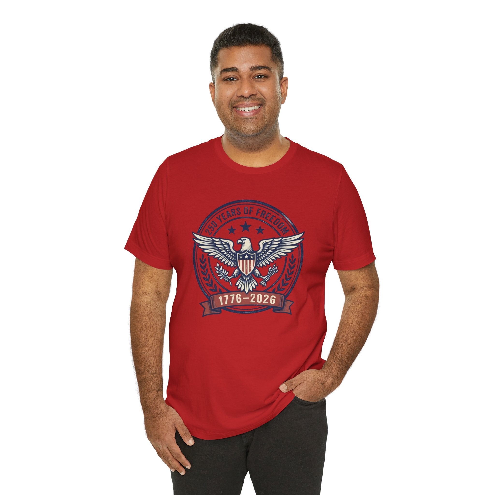 1776–2026 Eagle Crest T-Shirt | Retro Americana 4th of July, Stars & Stripes