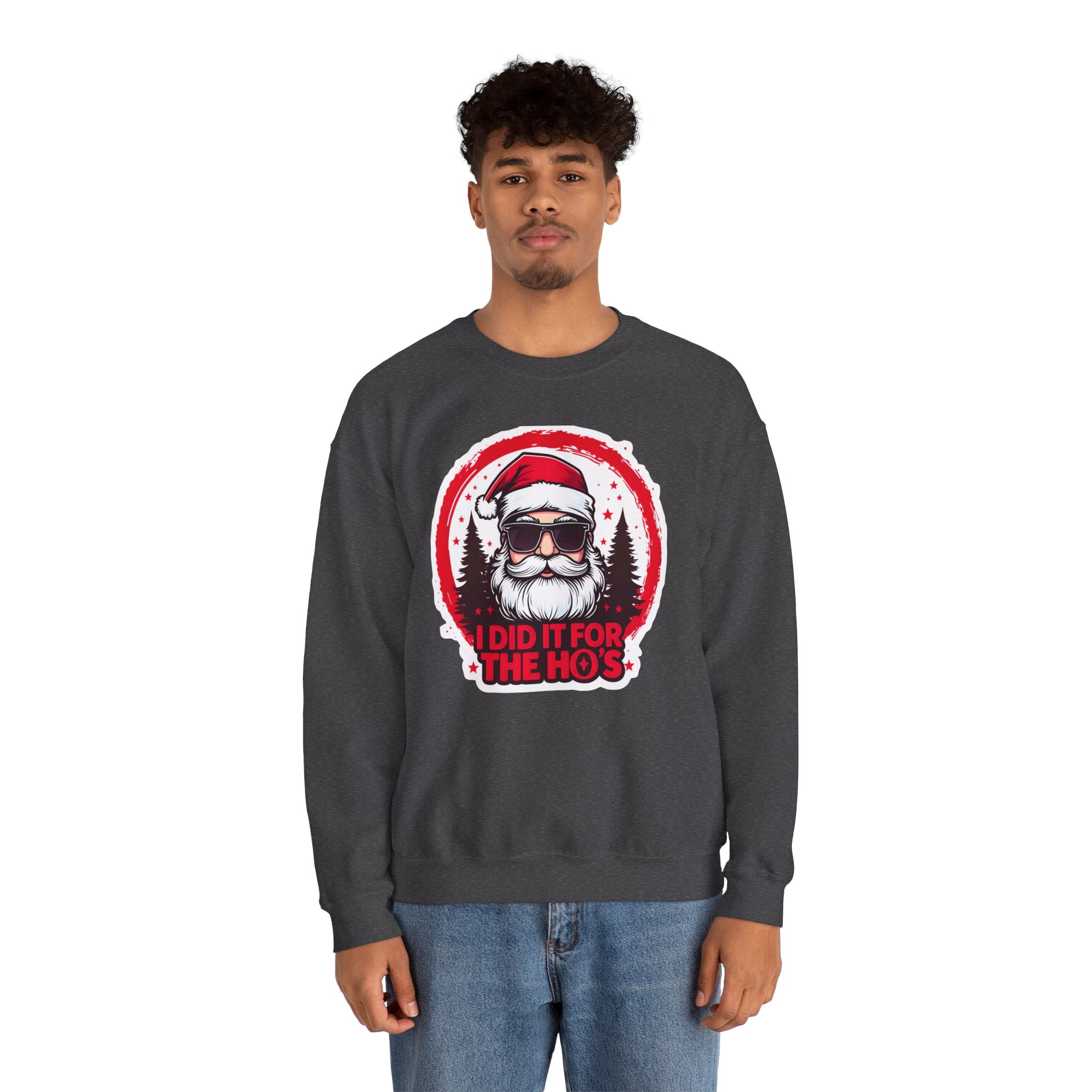 Funny Christmas Sweatshirt, Santa Graphic Crewneck, Holiday Gift for Him/Her, Festive Apparel for Parties, Winter Wear
