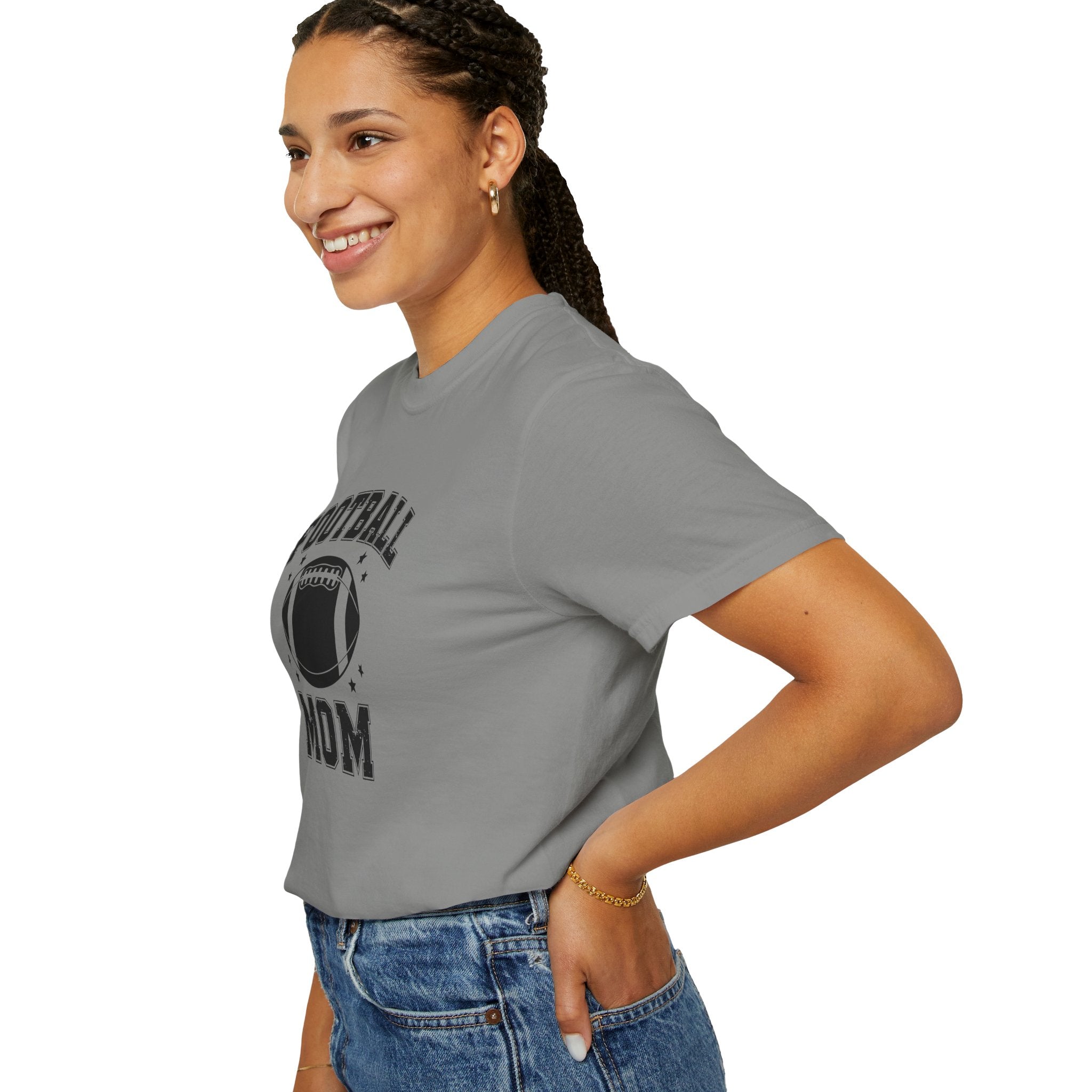 Football Mom T-Shirt, Unisex Garment-Dyed Tee for Game Day, Sports Mom Gift, Team Spirit Shirt, Casual Comfort Wear