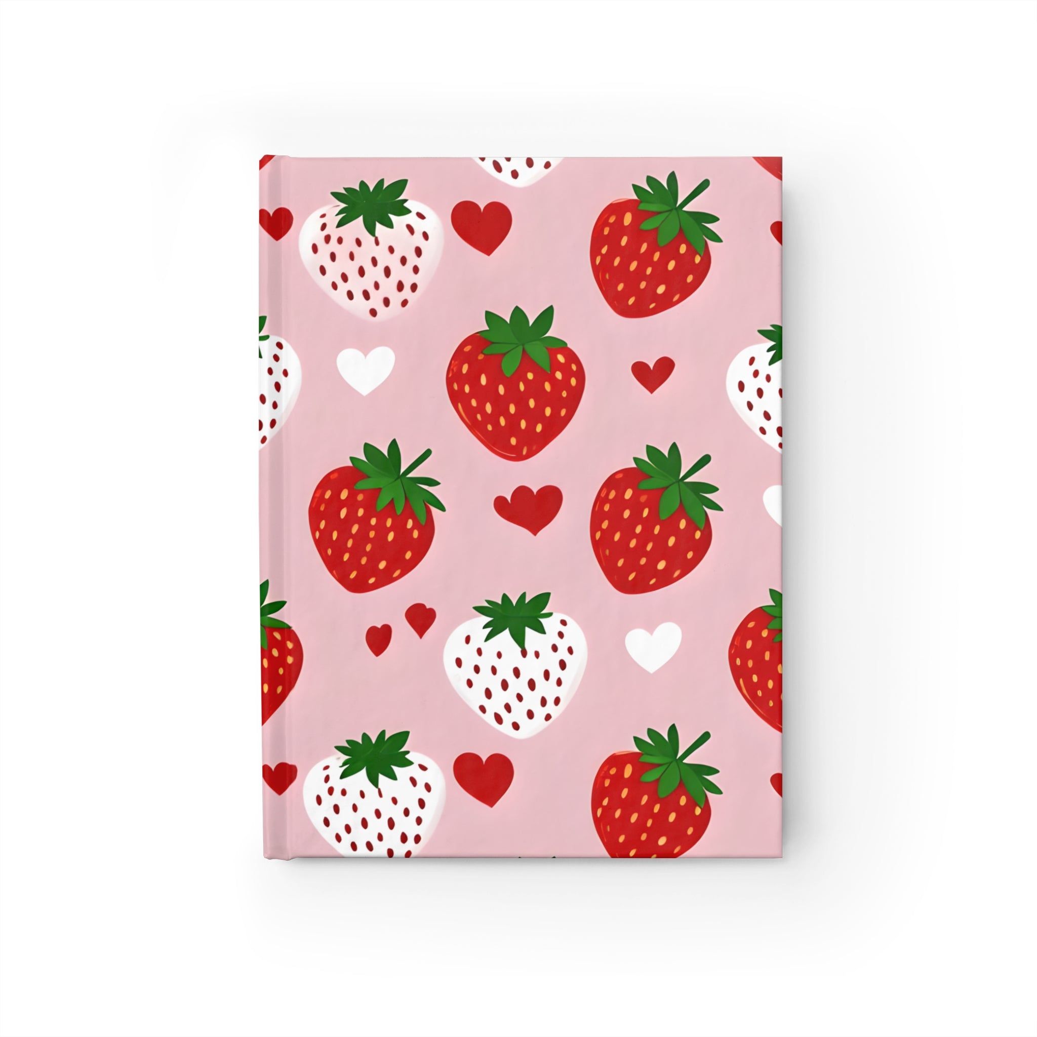 Cute Strawberry Journal with Hearts for Note-Taking, Diaries, Gifts, Journal Keepers, and Students