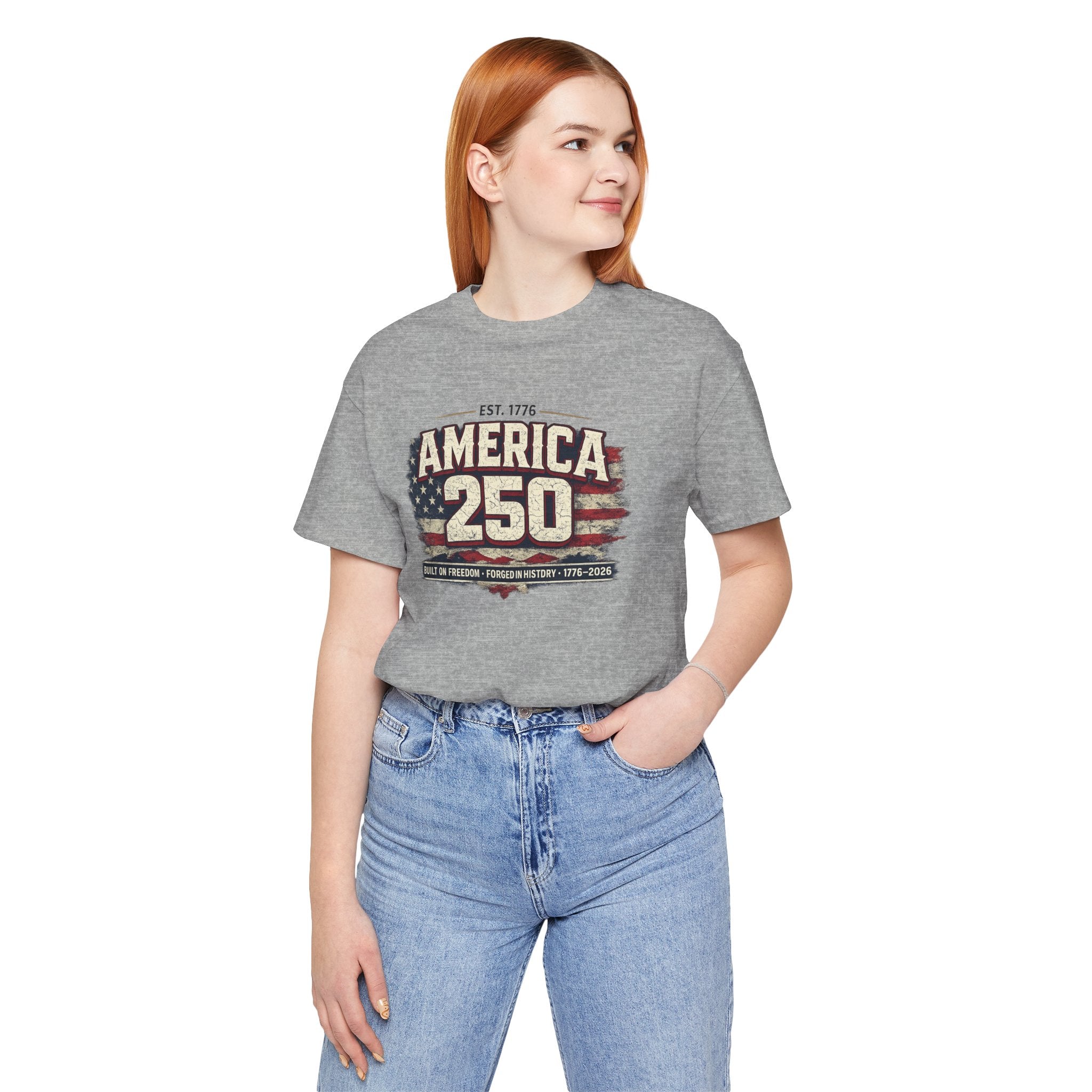 America 250 T-Shirt — Vintage Flag Patriotic 1776-2026 Anniversary Tee