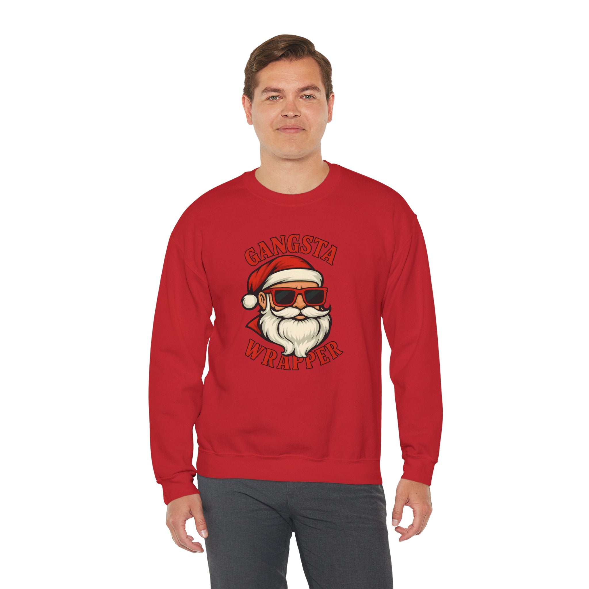 Gangsta Wrapper Crewneck Sweatshirt – Funny Christmas Apparel for Holiday Cheer