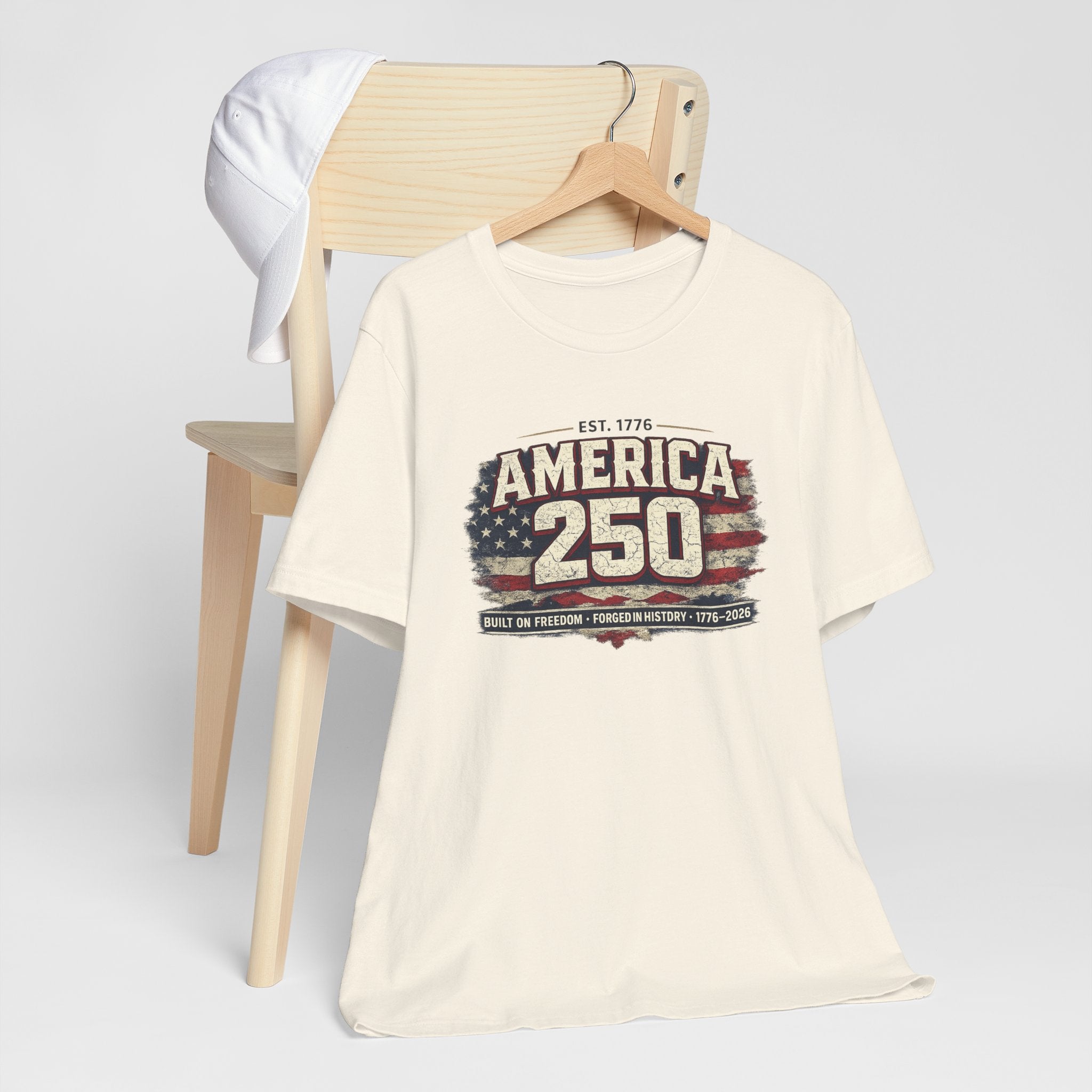 America 250 T-Shirt — Vintage Flag Patriotic 1776-2026 Anniversary Tee