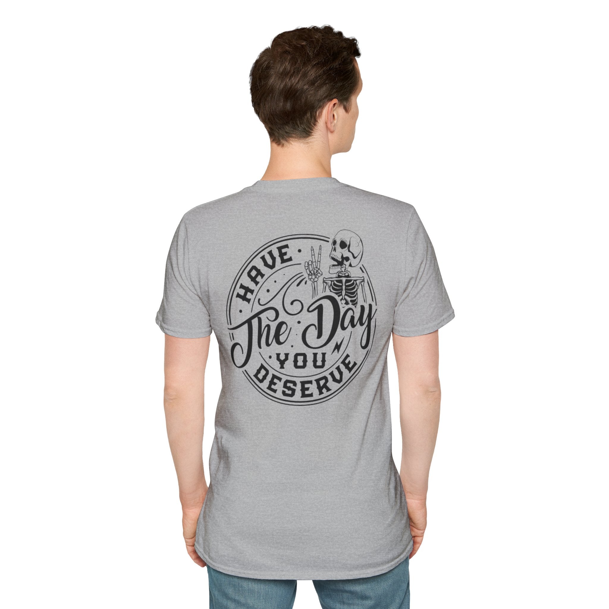 Skeleton Graphic Unisex Softstyle T-Shirt - Have The Day You Deserve
