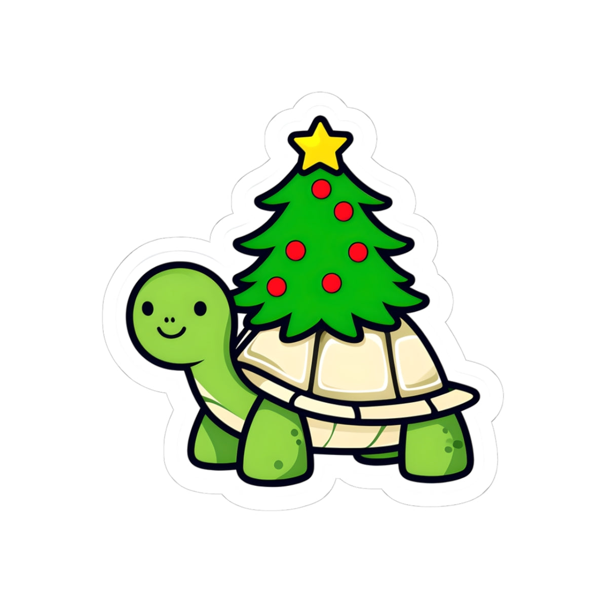 Festive Turtle Christmas Kiss-Cut Stickers - Cute Holiday Decor for Laptops & Gift Wrapping