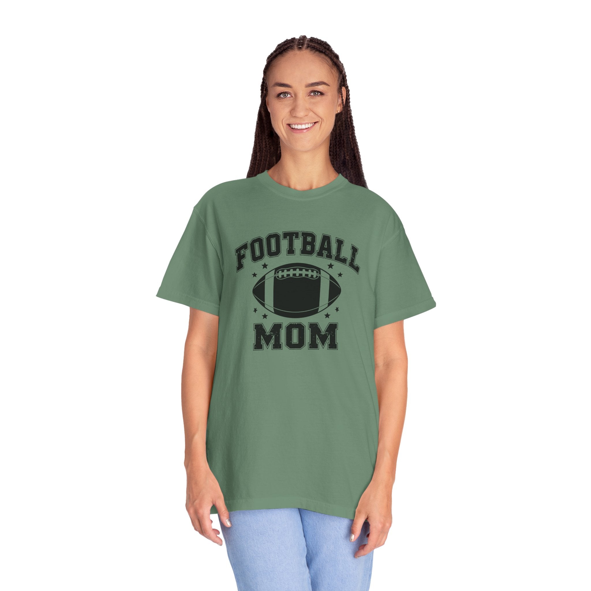 Football Mom T-Shirt, Unisex Garment-Dyed Tee for Game Day, Sports Mom Gift, Team Spirit Shirt, Casual Comfort Wear