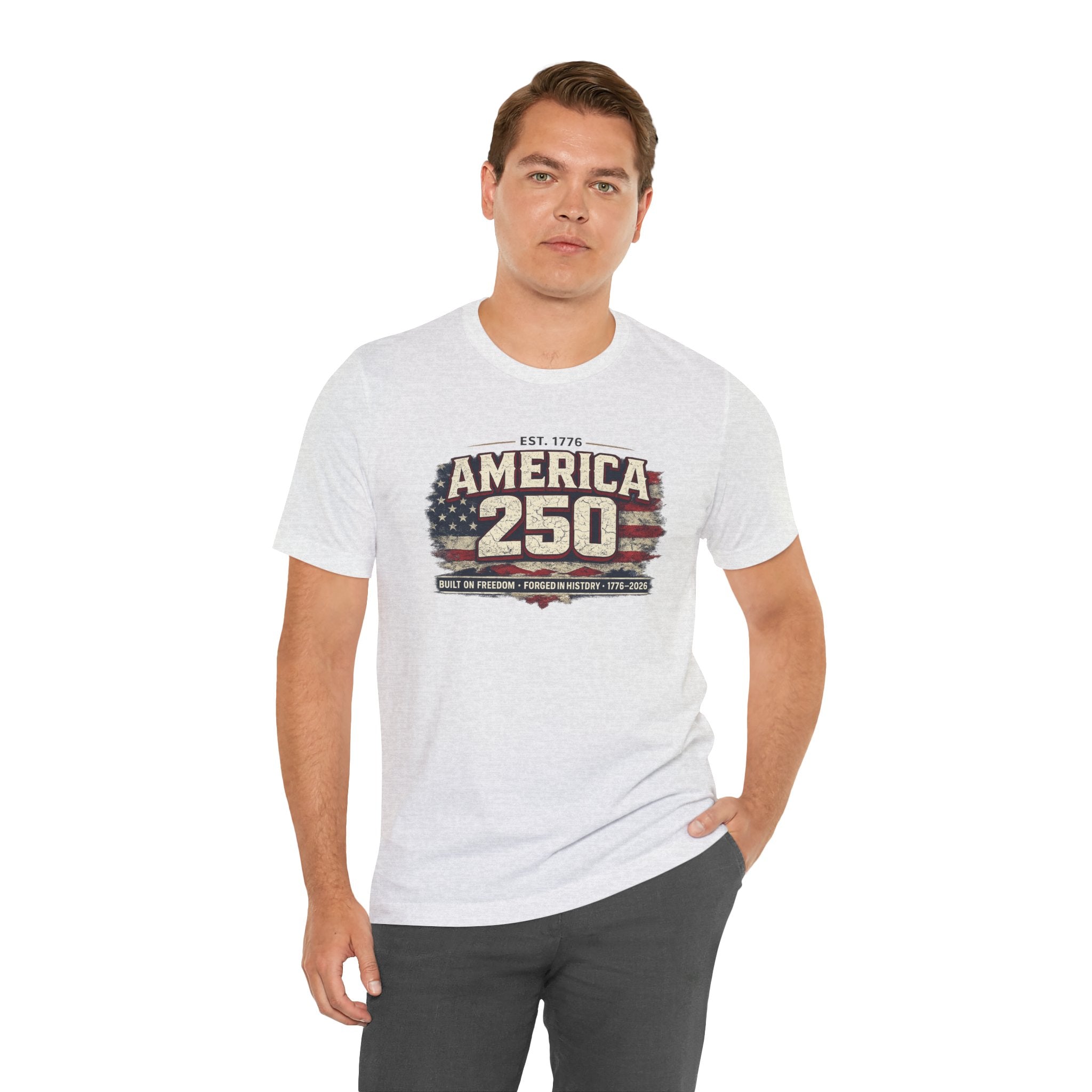 America 250 T-Shirt — Vintage Flag Patriotic 1776-2026 Anniversary Tee