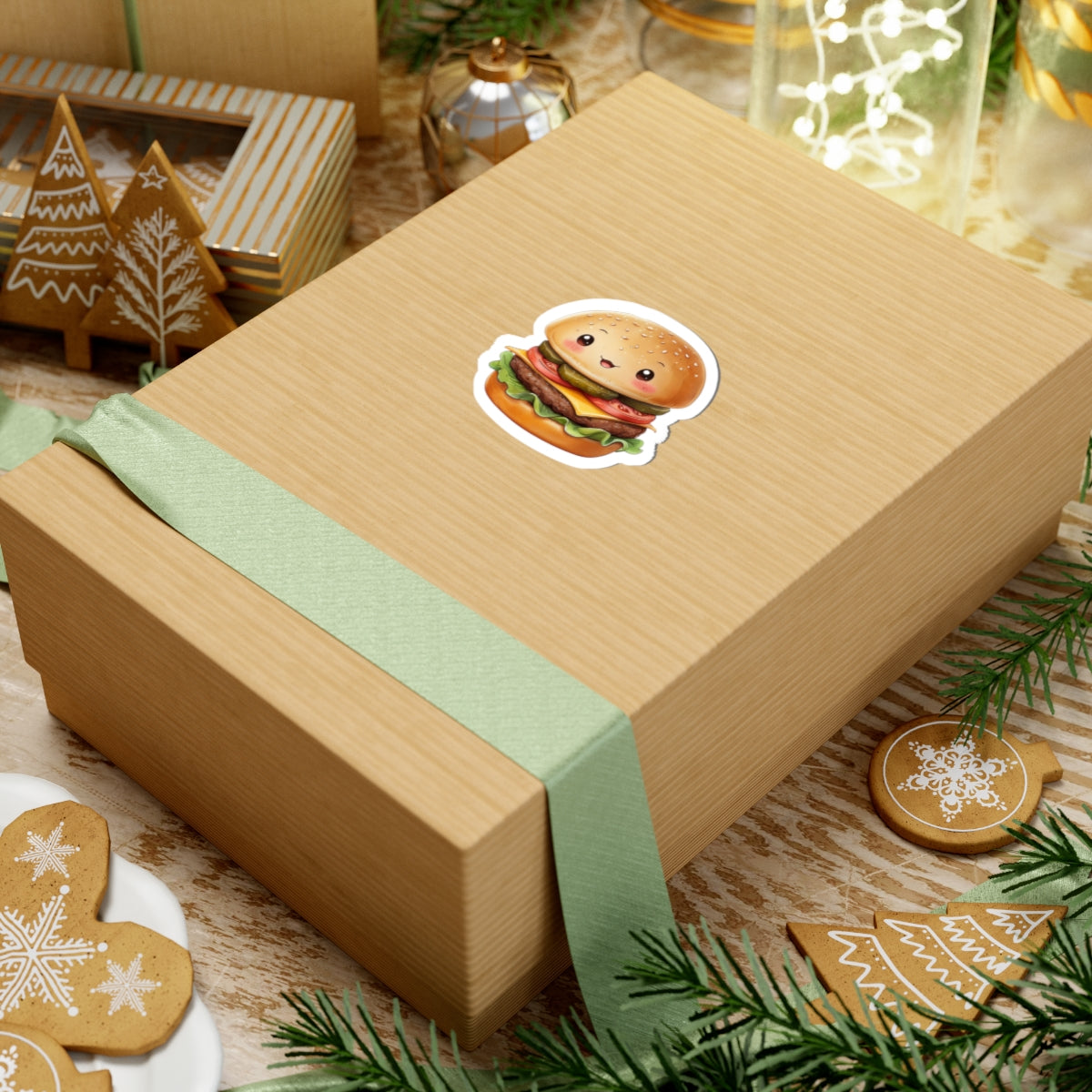 Cute Hamburger Kiss-Cut Stickers - Fun & Whimsical Designs for Food Lovers