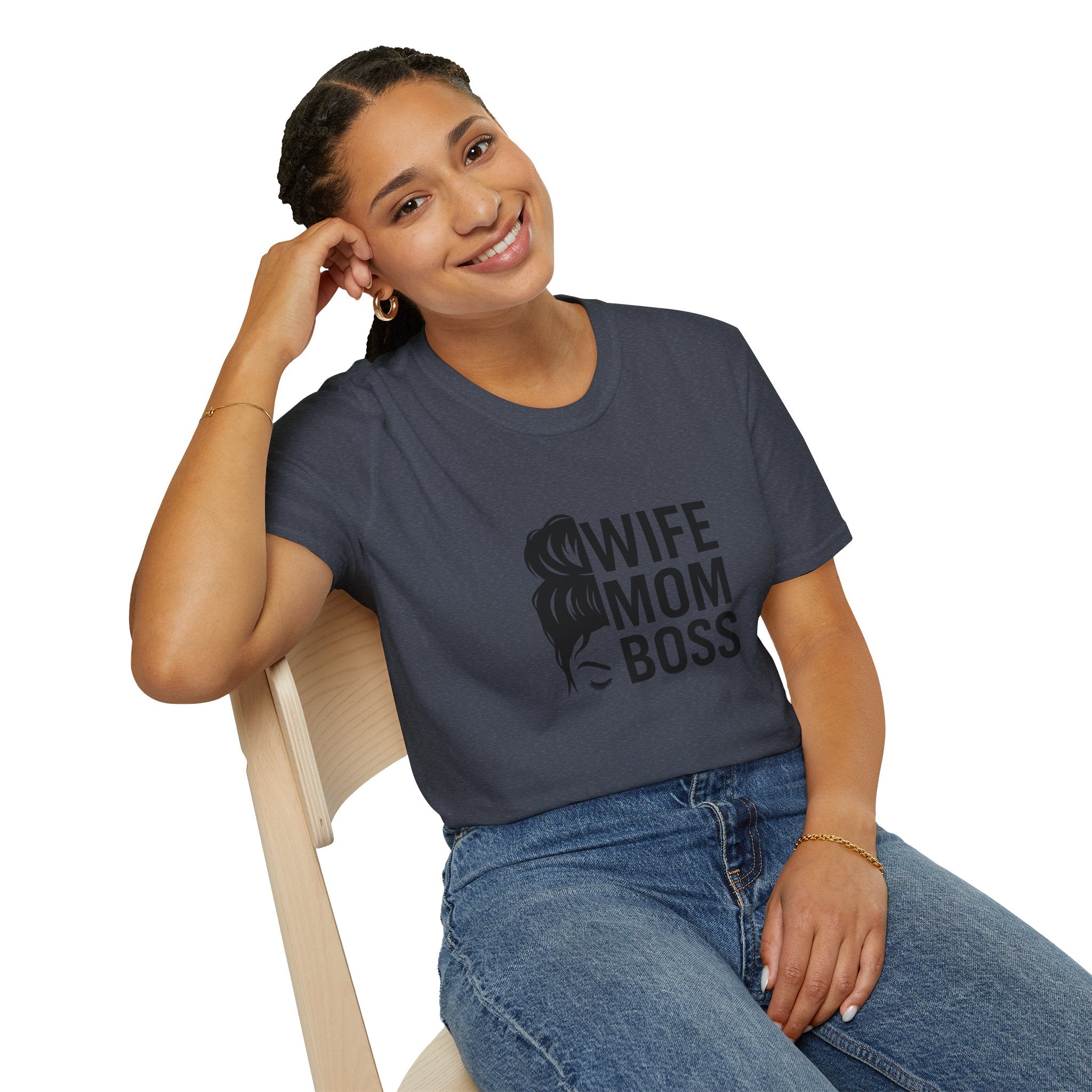 Wife Mom Boss T-Shirt, Unisex Graphic Tee for Moms, Gift for Mother's Day, Casual Wear, Birthday Present, Funny Mom Shirt