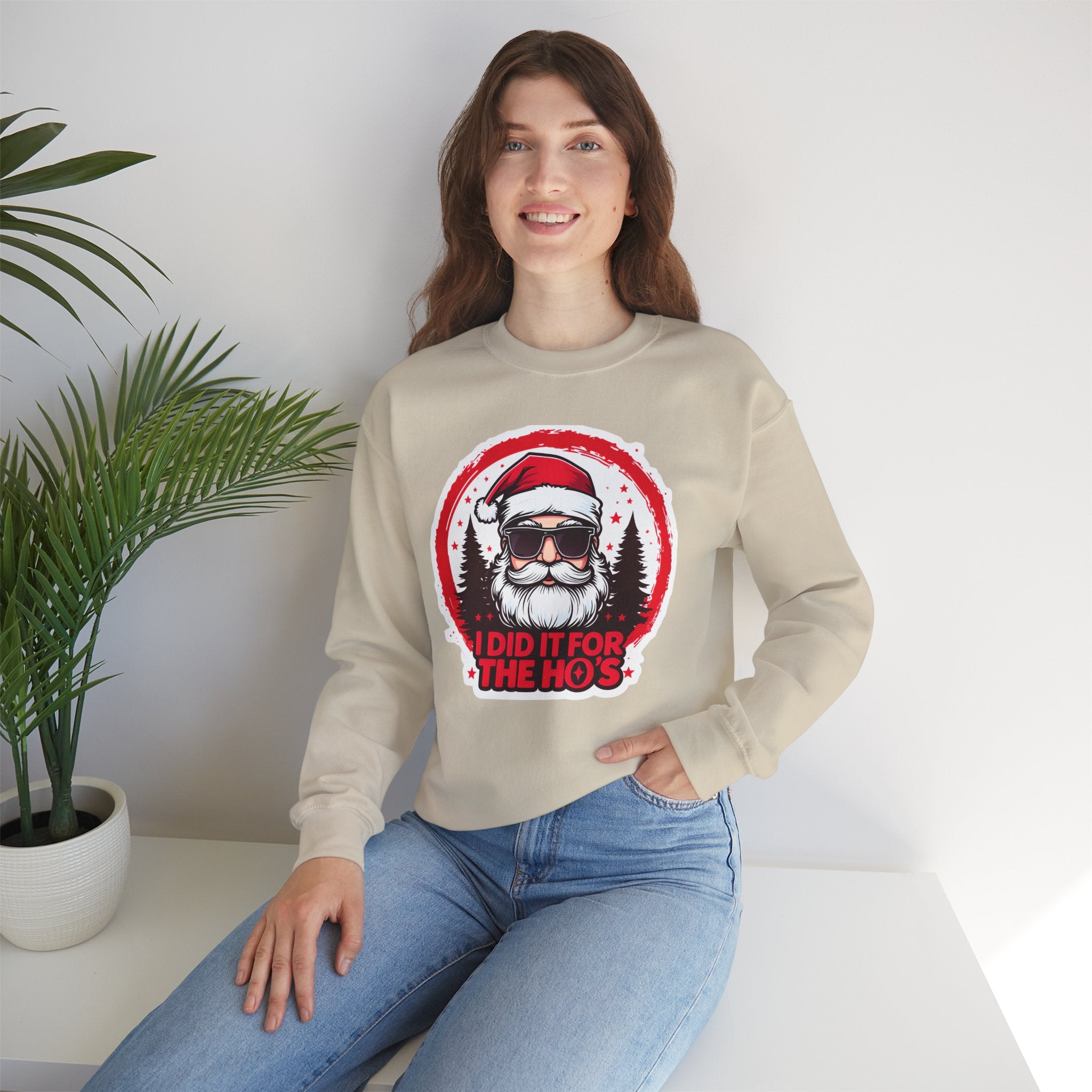 Funny Christmas Sweatshirt, Santa Graphic Crewneck, Holiday Gift for Him/Her, Festive Apparel for Parties, Winter Wear