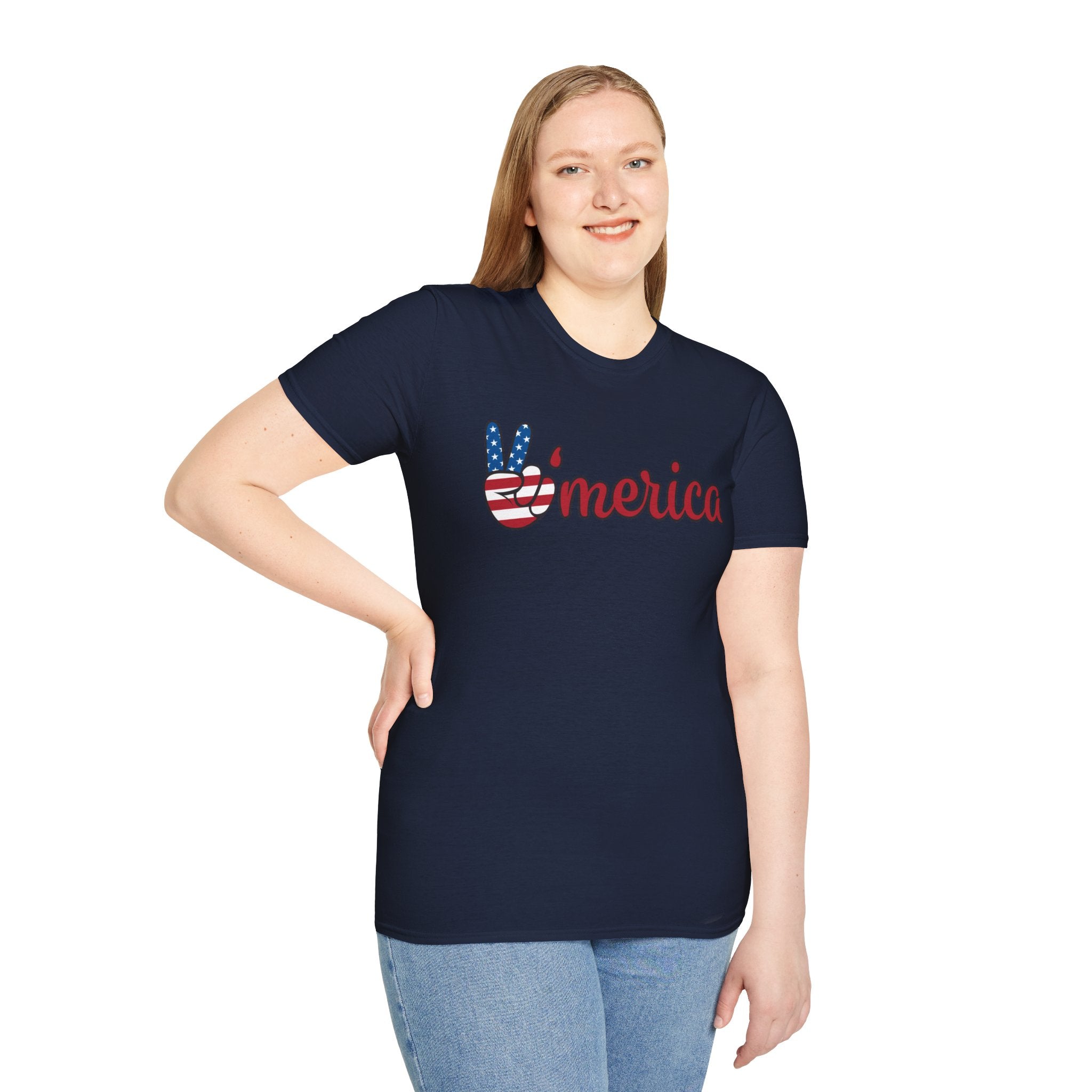 Patriotic Peace T-Shirt for Unisex, Casual Wear, Independence Day Gift, Summer Style, Comfortable Tee