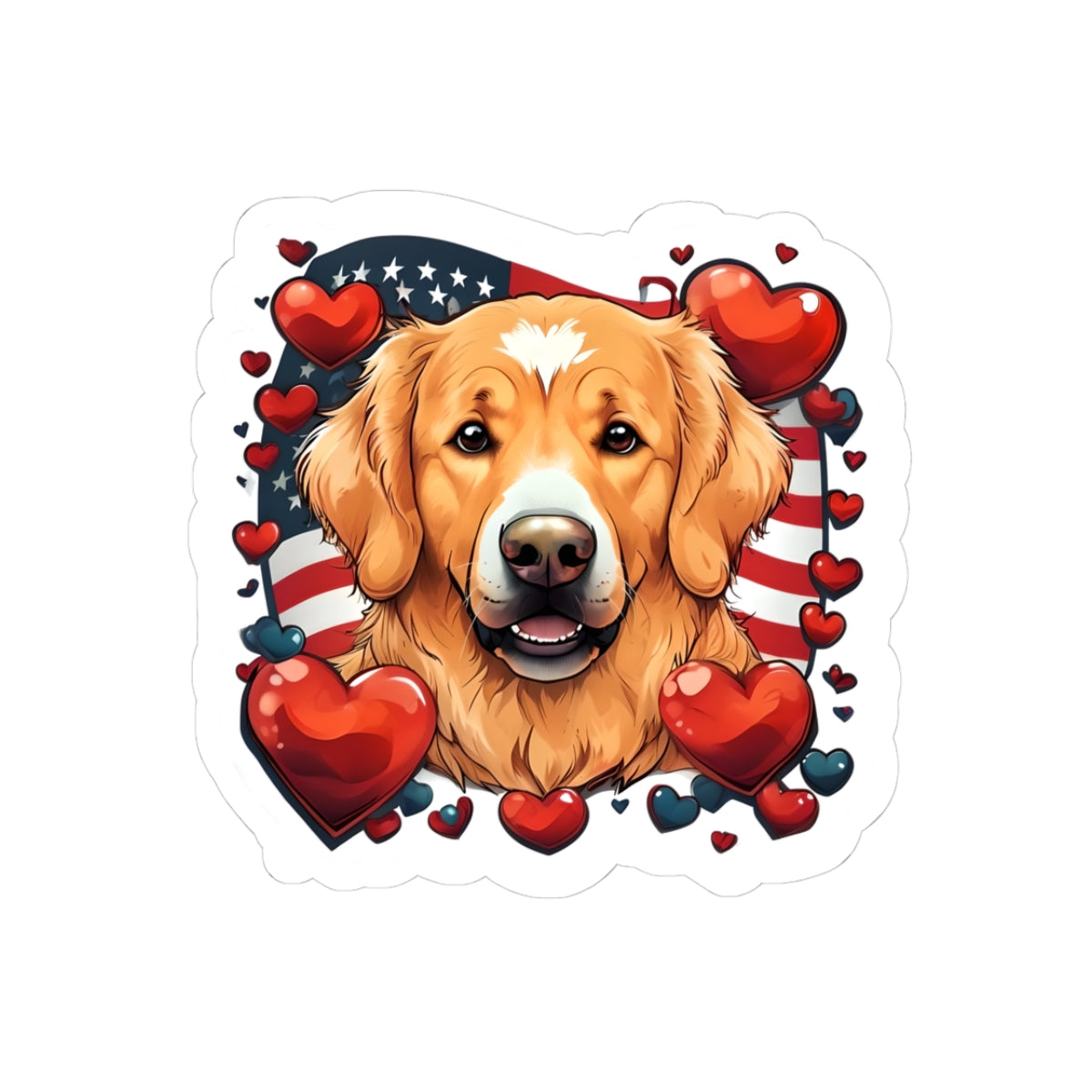 Loveable Golden Retriever Kiss-Cut Stickers - Perfect for Dog Lovers and Valentine's Day Décor