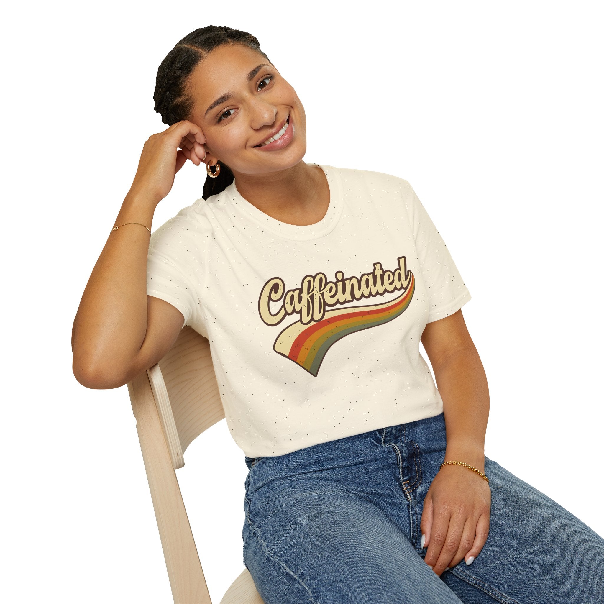 Caffeinated Retro Unisex Softstyle T-Shirt