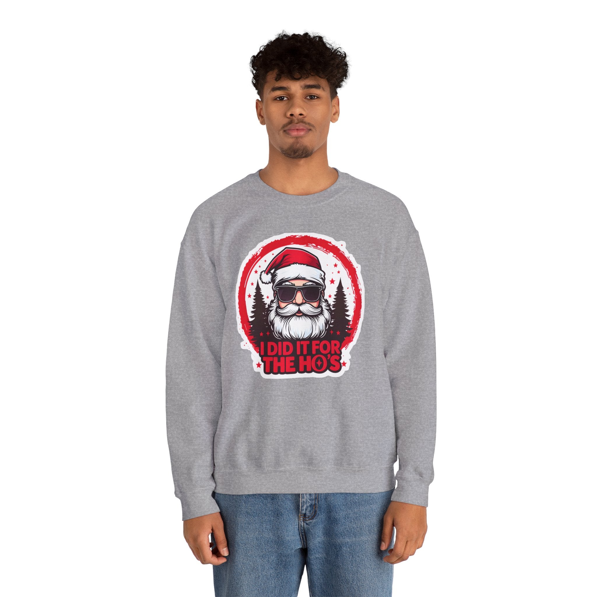 Funny Christmas Sweatshirt, Santa Graphic Crewneck, Holiday Gift for Him/Her, Festive Apparel for Parties, Winter Wear