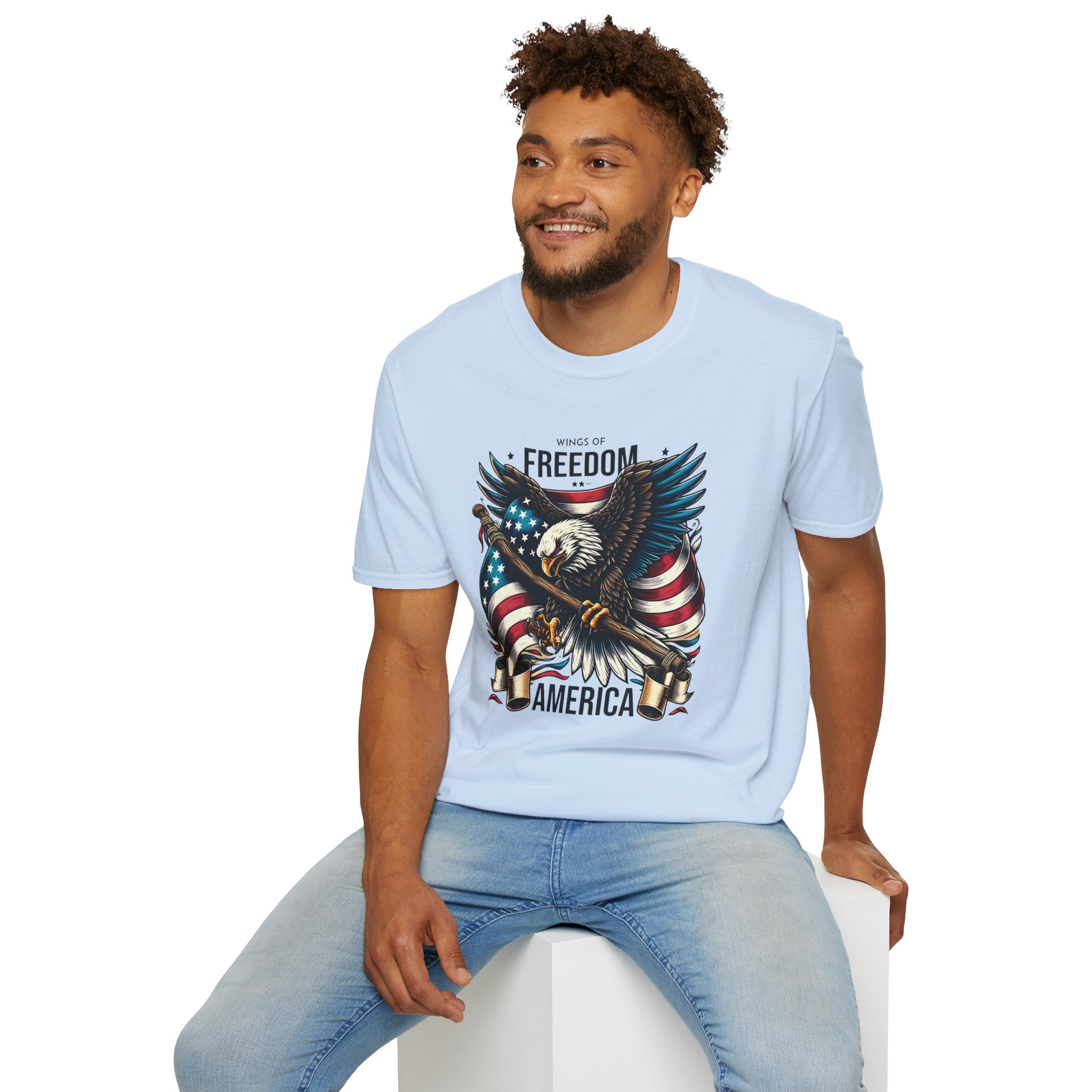 Freedom Eagle T-Shirt — American Flag USA Patriotic Tee (America)