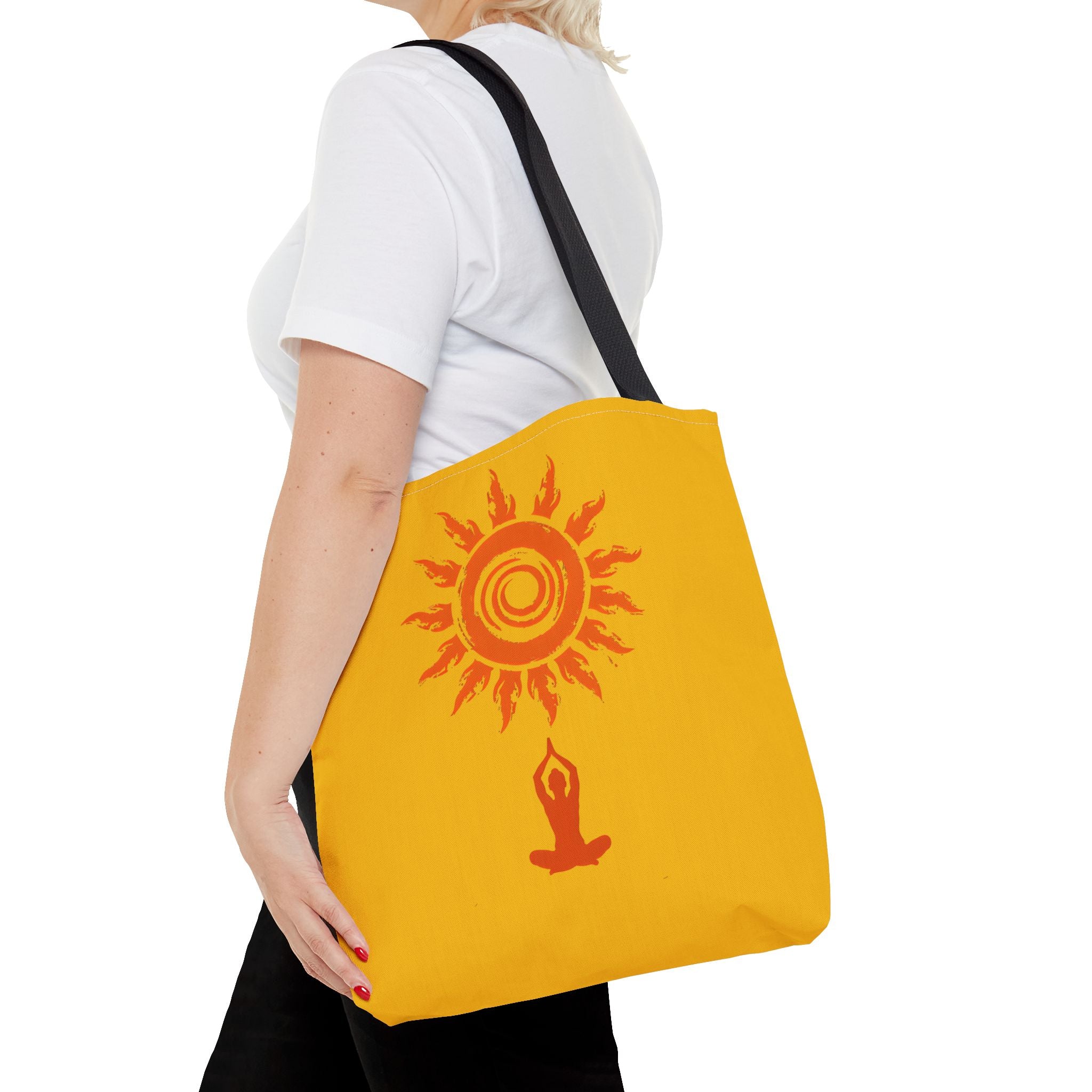 Sunshine Yoga Tote Bag | Motivational Eco-Friendly Shopper | Summer Beach Bag | Gift for Yogis, Meditation, Sustainable Living