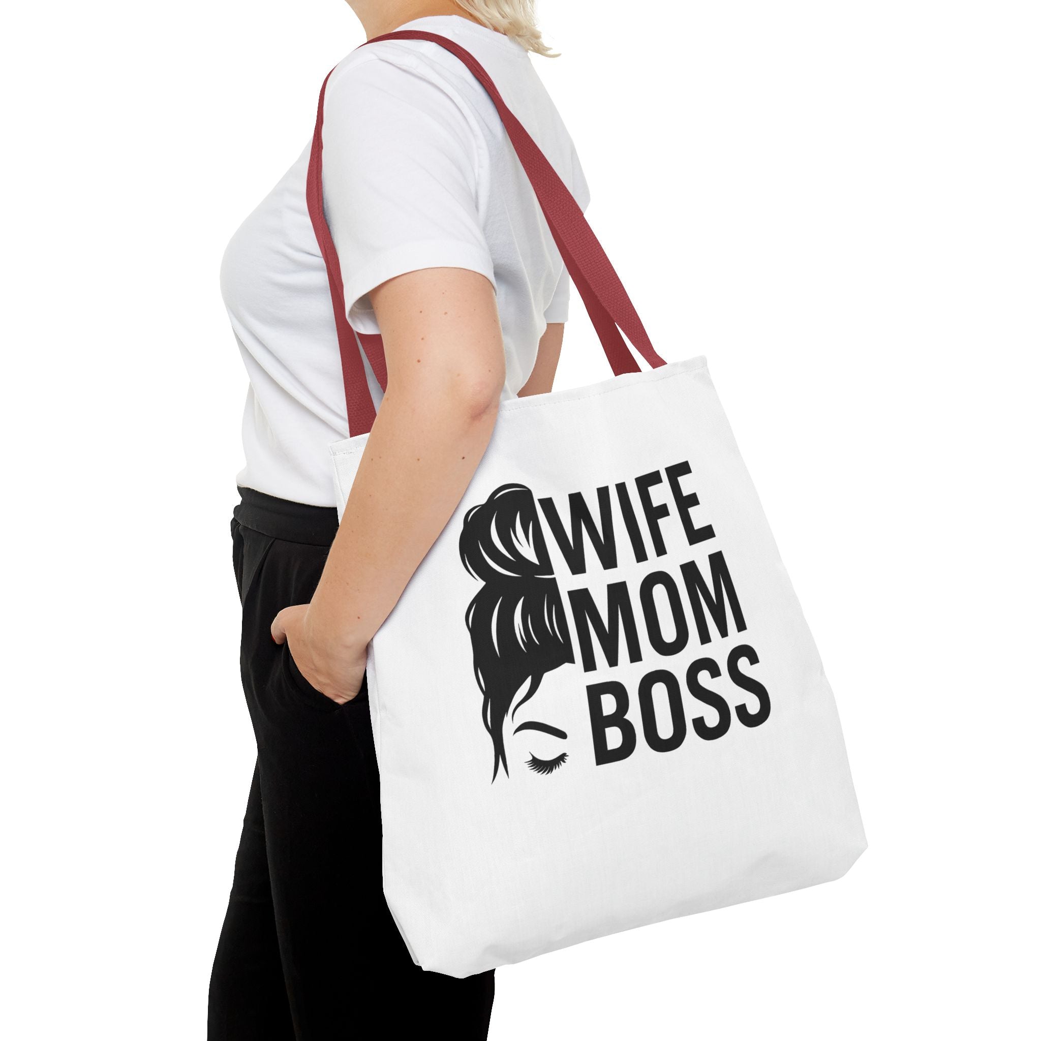 Wife Mom Boss Tote Bag - Chic, Durable Tote for Moms, Stylish Carry-All, Gift for Mother's Day, Work, and Everyday Use