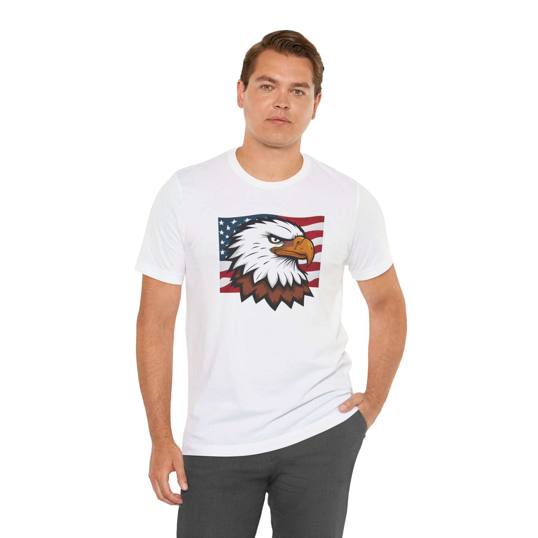 American Eagle Flag T-Shirt — Patriotic Bald Eagle Graphic Tee