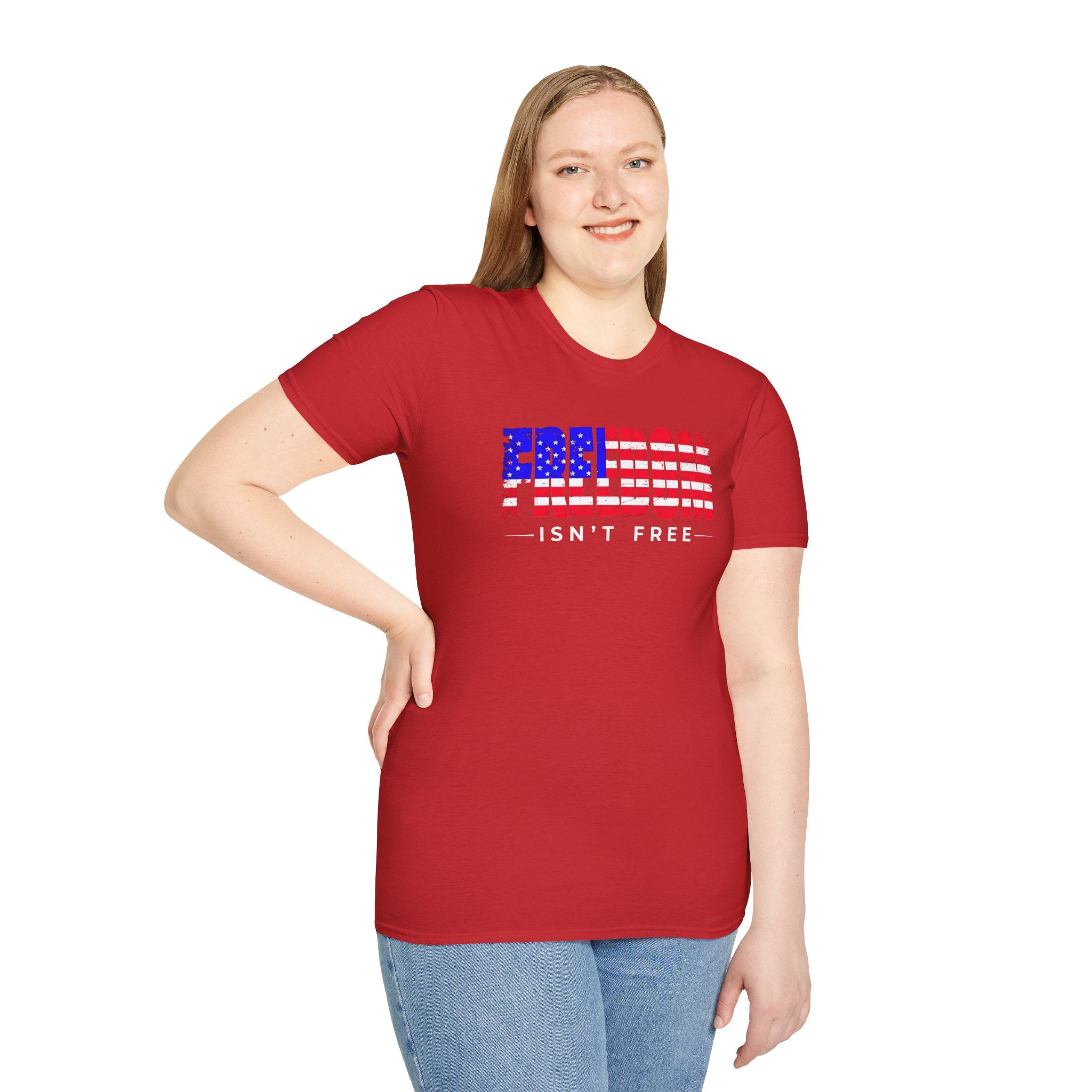 Patriotic Freedom T-Shirt - Unisex Softstyle Tee, Independence Day, Memorial Day, Veteran's Day, Everyday Wear, Gift Idea