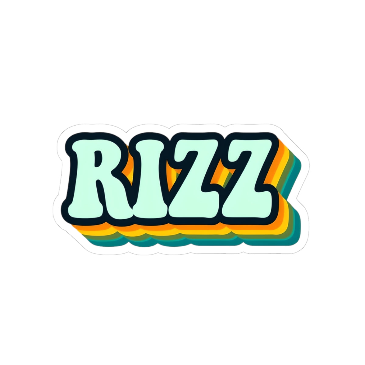 Colorful RIZZ Kiss-Cut Stickers - Retro Vibe for Laptops & Decor