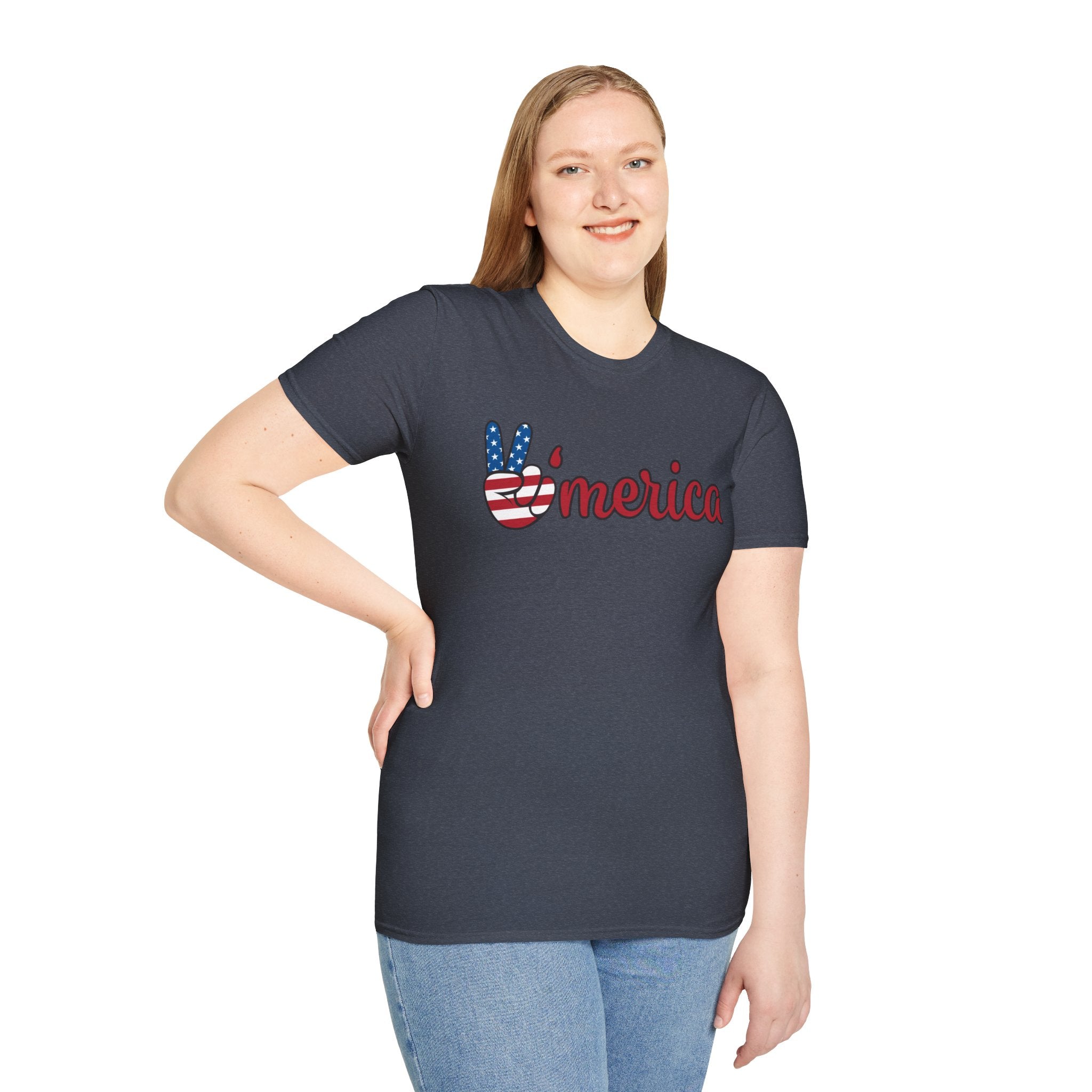 Patriotic Peace T-Shirt for Unisex, Casual Wear, Independence Day Gift, Summer Style, Comfortable Tee