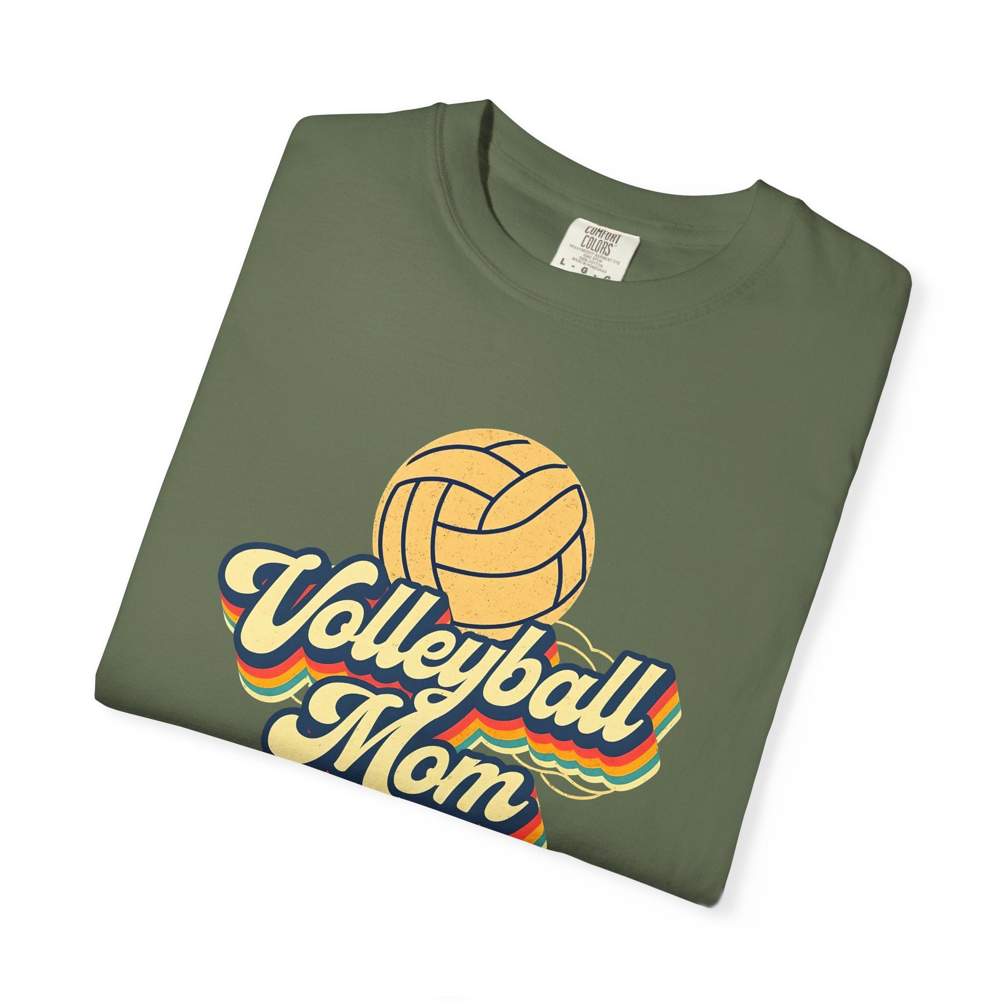 Volleyball Mom T-Shirt, Unisex Garment-Dyed Tee for Sports Lovers, Great for Gifts, Casual Wear, Volleyball Events, Mother’s Day