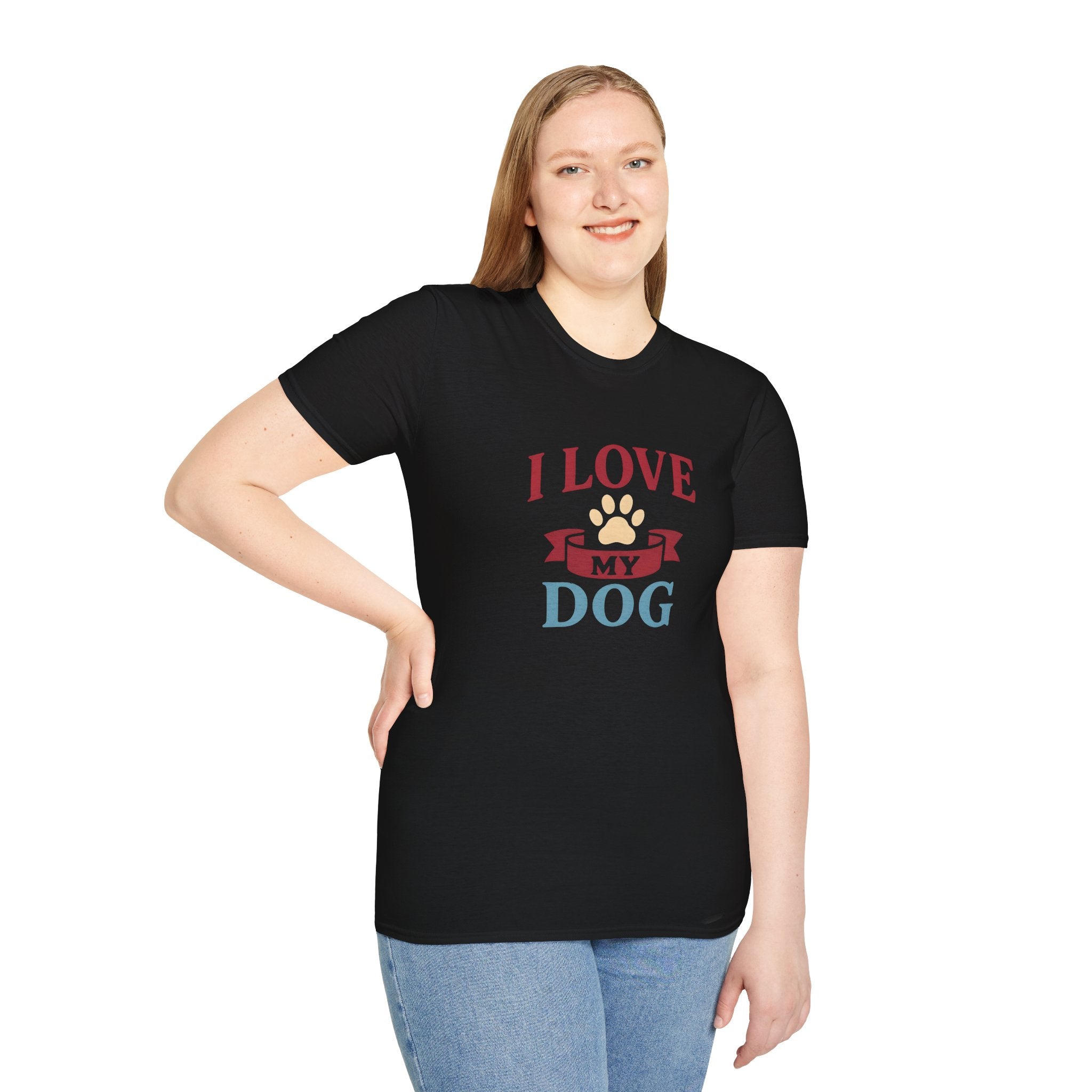 I Love My Dog Unisex Softstyle T-Shirt, Dog Lover Gift, Pet Owner Tee, Dog Mom/Dad Shirt, Casual Wear, Birthday Gift