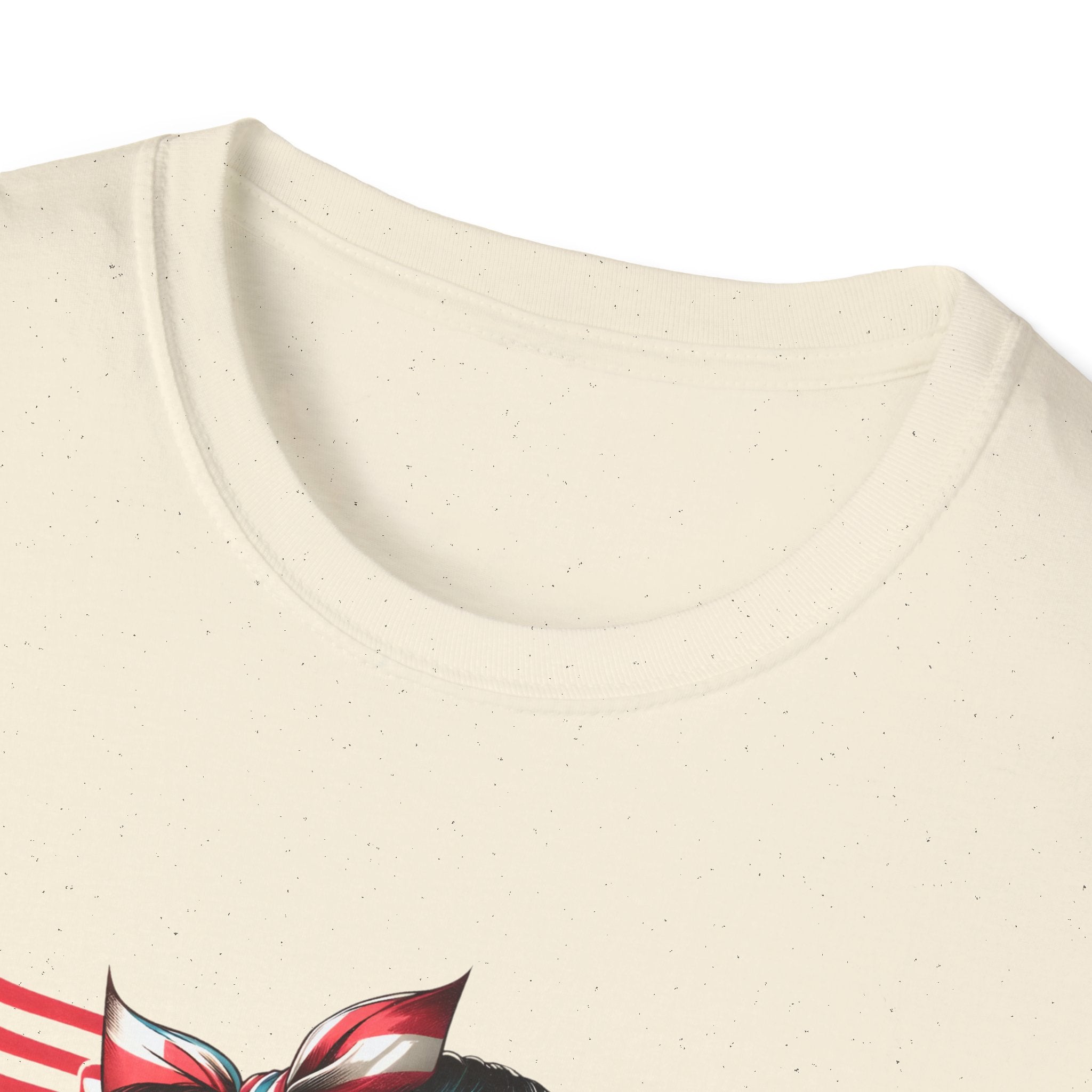 American Mom T-Shirt — Patriotic Retro Rosie Women’s Tee (Stars & Stripes)