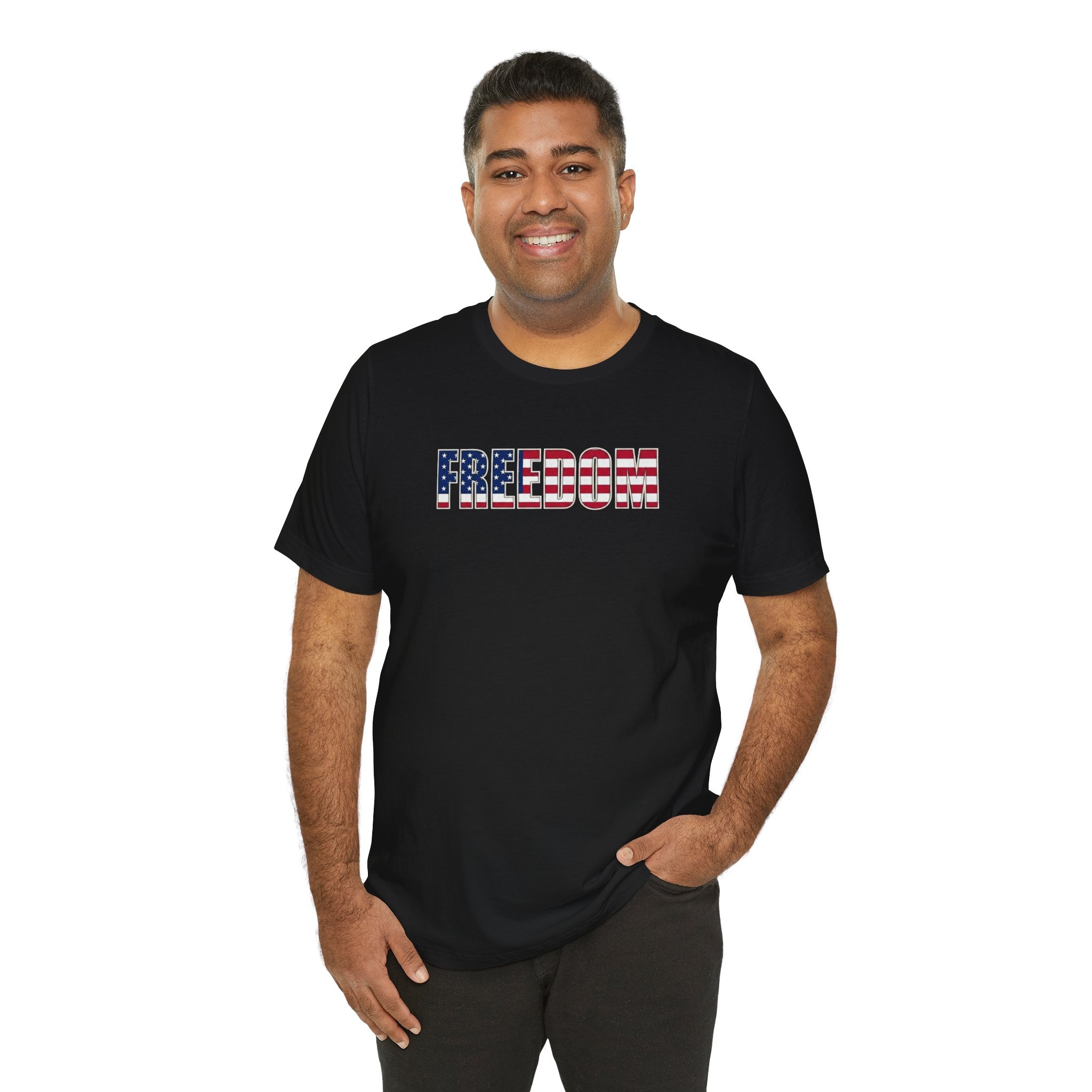 Freedom American Flag Tee — Patriotic 'FREEDOM' Graphic T-Shirt