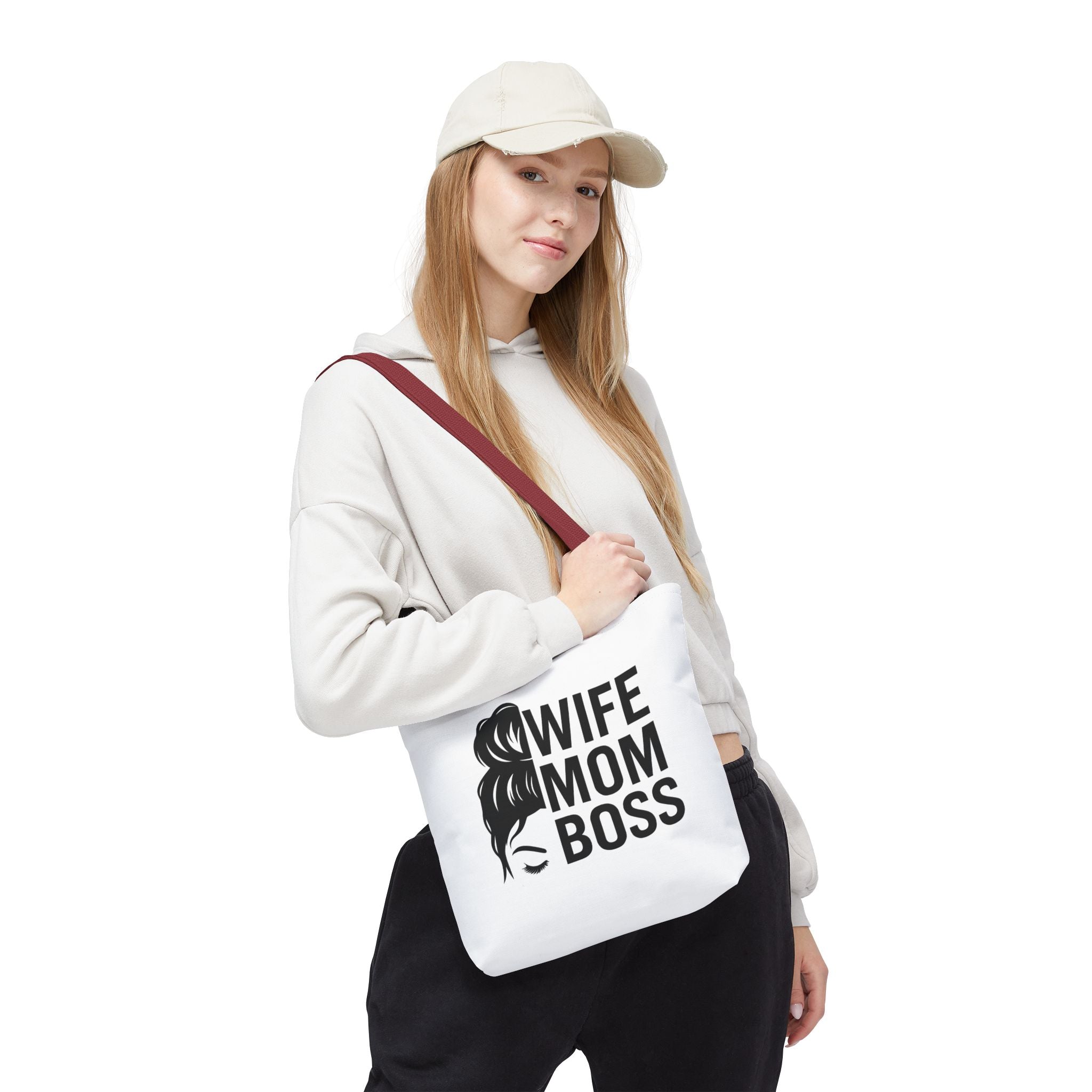 Wife Mom Boss Tote Bag - Chic, Durable Tote for Moms, Stylish Carry-All, Gift for Mother's Day, Work, and Everyday Use