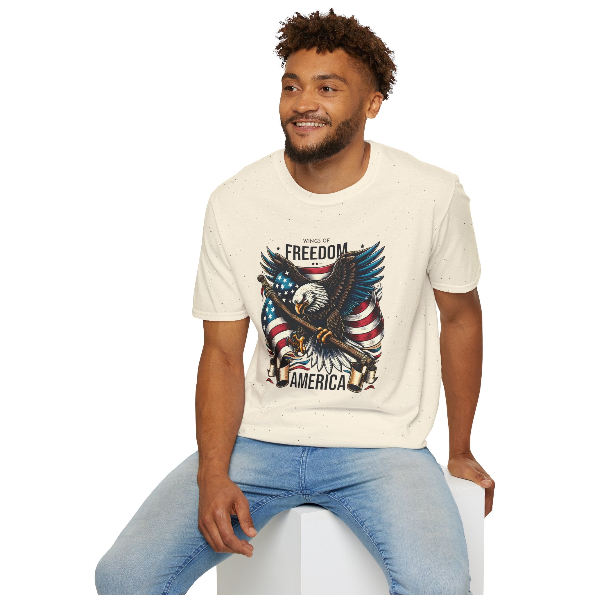 Freedom Eagle T-Shirt — American Flag USA Patriotic Tee (America)