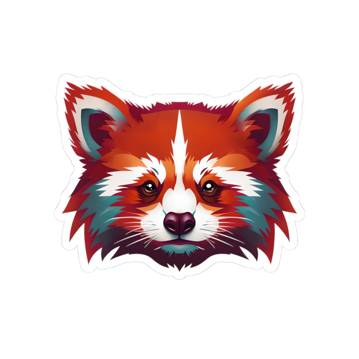 Vibrant Red Panda Kiss-Cut Stickers - Cute Animal Decor for Laptops & Water Bottles