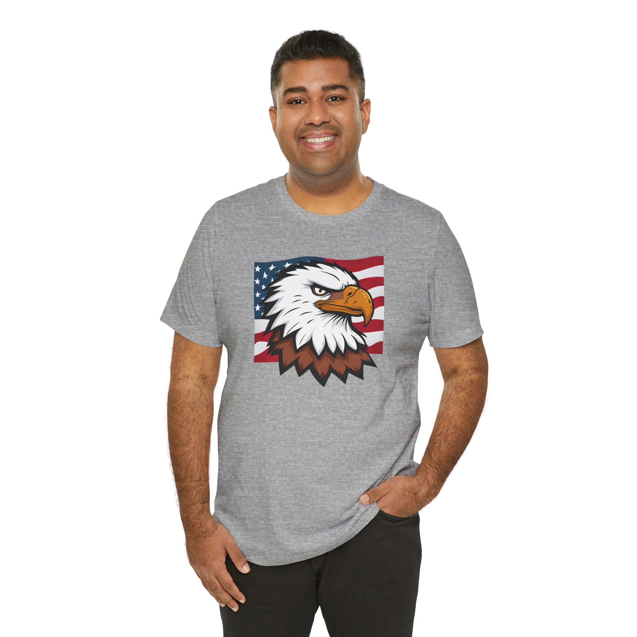 American Eagle Flag T-Shirt — Patriotic Bald Eagle Graphic Tee