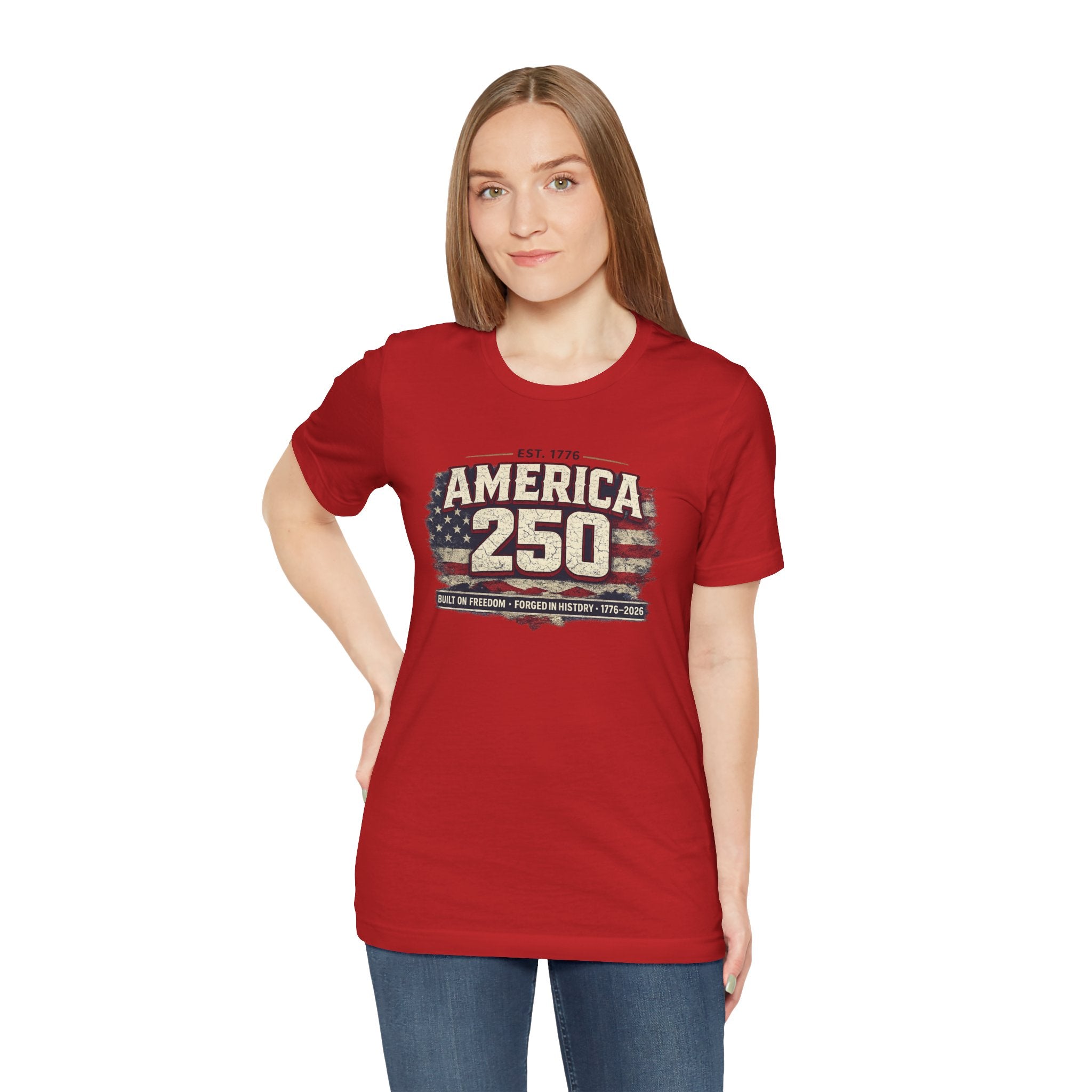 America 250 T-Shirt — Vintage Flag Patriotic 1776-2026 Anniversary Tee