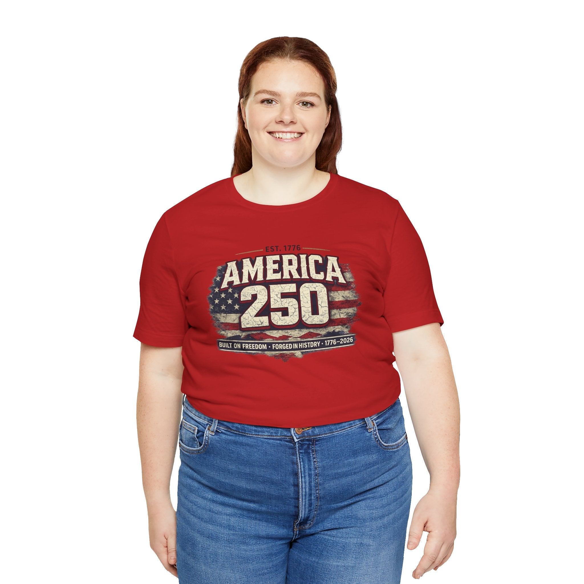 America 250 T-Shirt — Vintage Flag Patriotic 1776-2026 Anniversary Tee