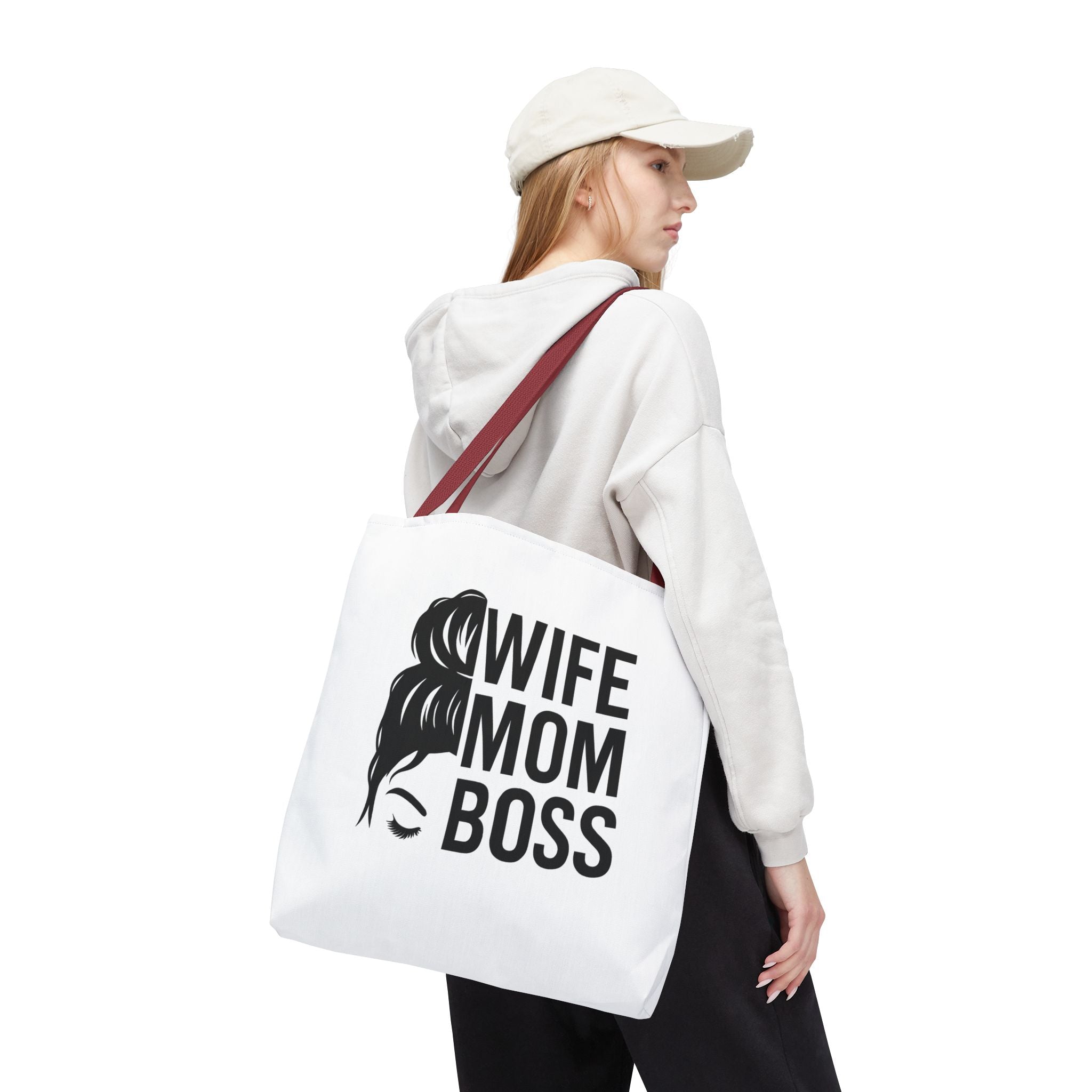 Wife Mom Boss Tote Bag - Chic, Durable Tote for Moms, Stylish Carry-All, Gift for Mother's Day, Work, and Everyday Use