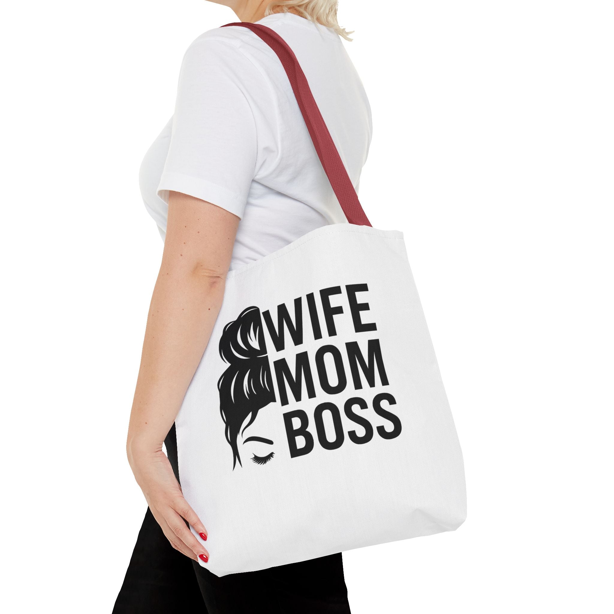 Wife Mom Boss Tote Bag - Chic, Durable Tote for Moms, Stylish Carry-All, Gift for Mother's Day, Work, and Everyday Use