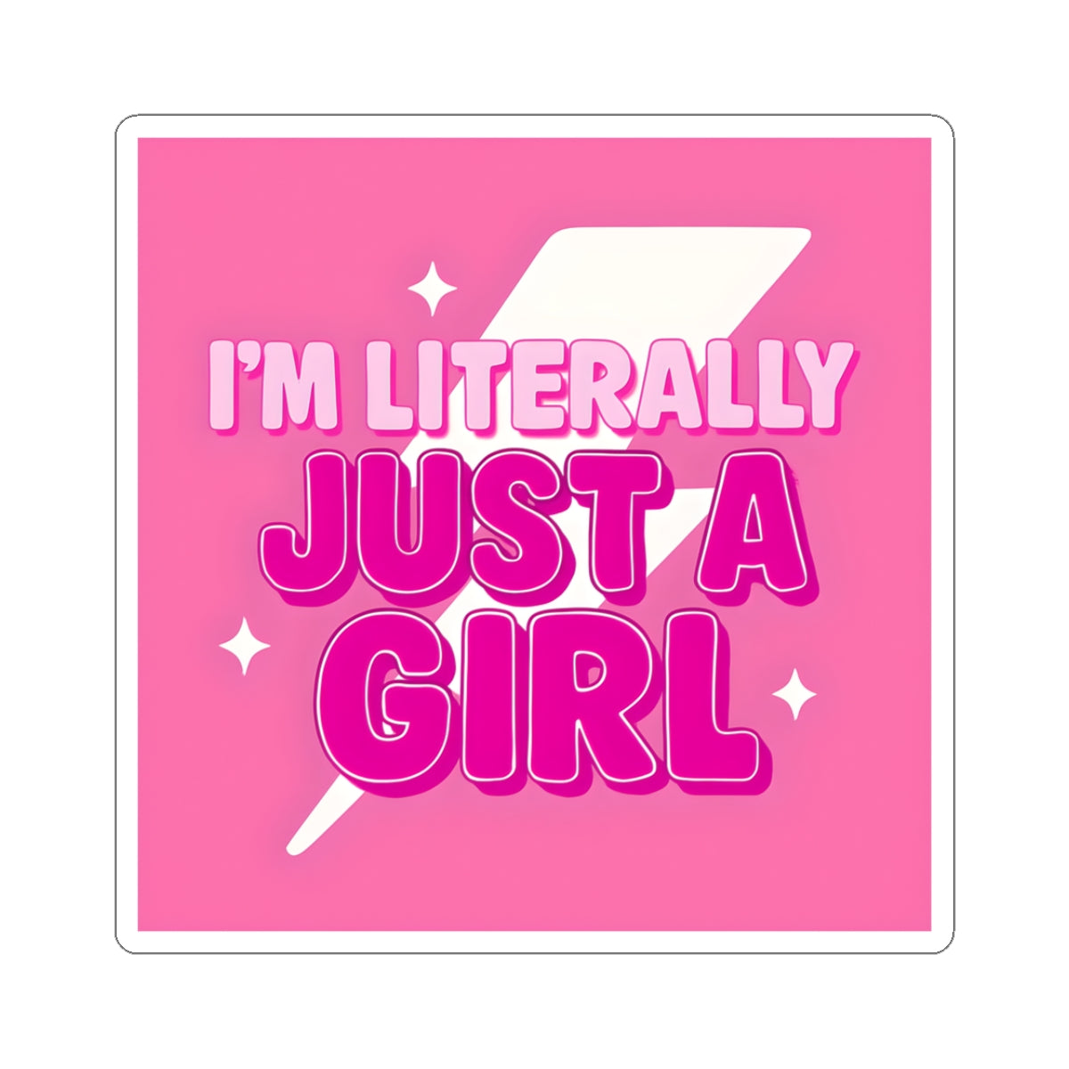 Empowering 'Just a Girl' Kiss-Cut Stickers - Perfect for Personalizing Laptops and Hydro Flasks