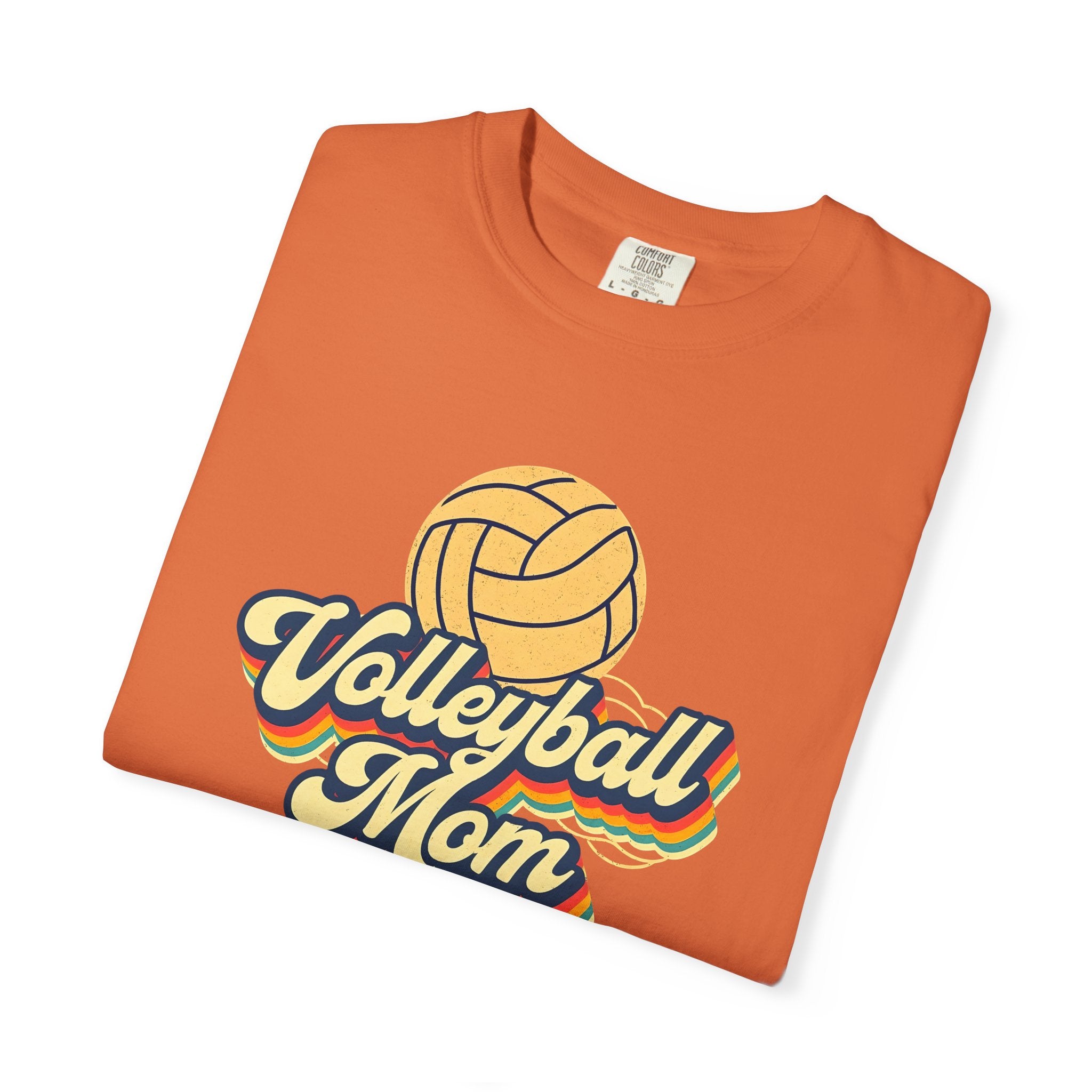 Volleyball Mom T-Shirt, Unisex Garment-Dyed Tee for Sports Lovers, Great for Gifts, Casual Wear, Volleyball Events, Mother’s Day
