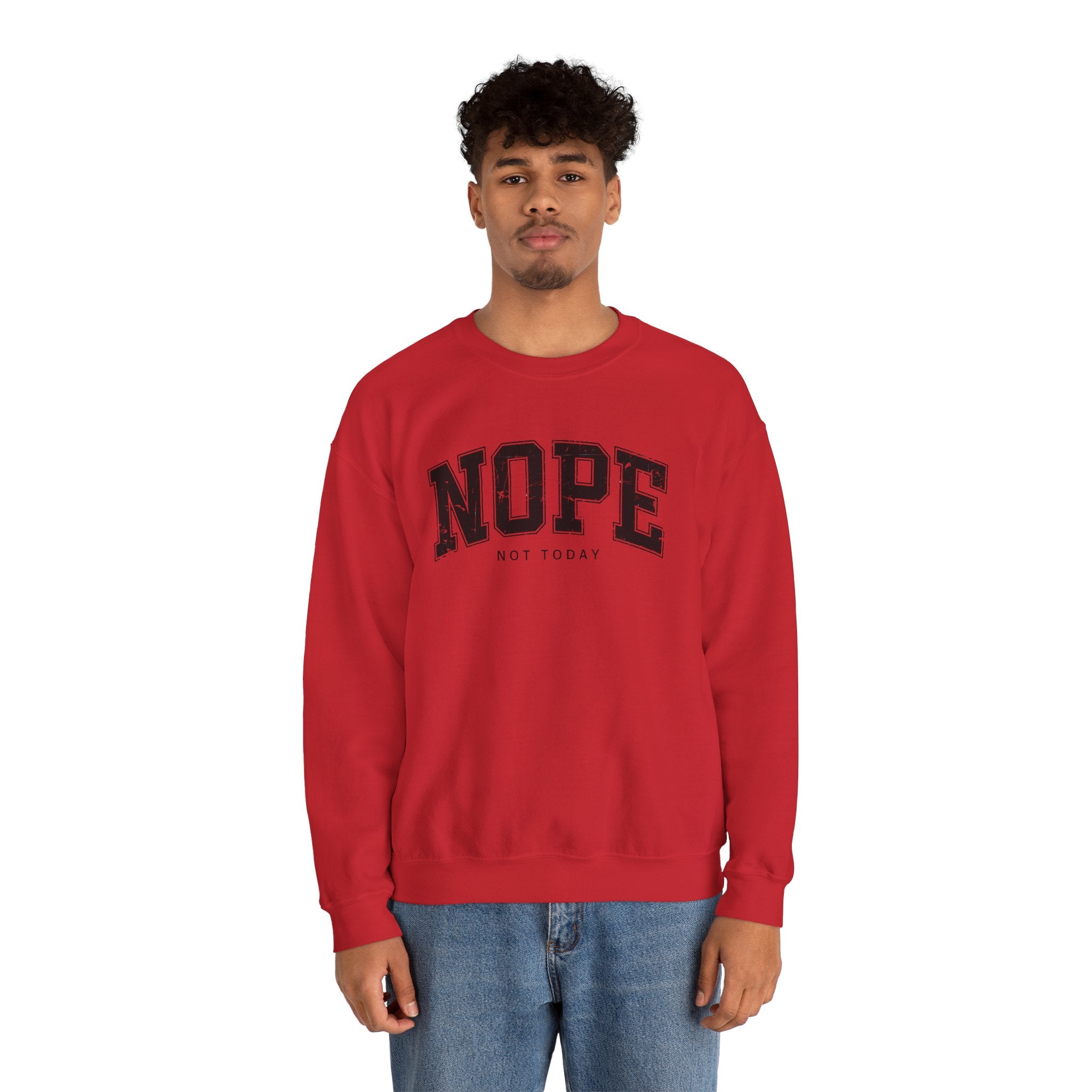 Cozy Unisex Sweatshirt | Cute 'NOPE NOT TODAY' Graphic, Relaxed Fit, Perfect for Casual Wear, Gifts, Everyday Comfort, Chill Days