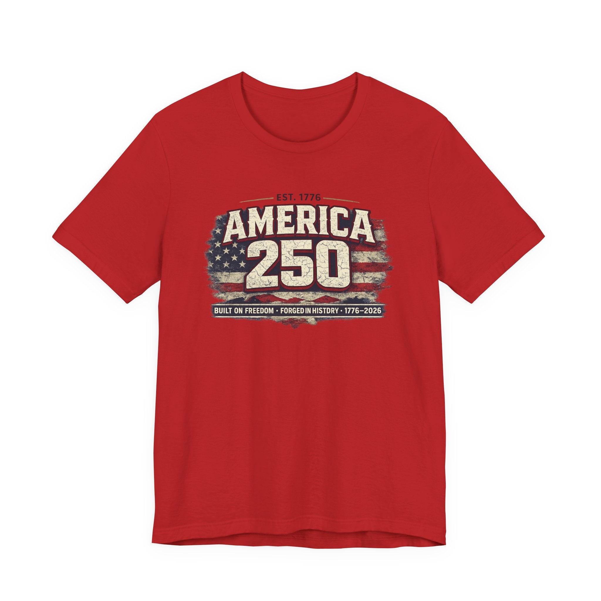 America 250 T-Shirt — Vintage Flag Patriotic 1776-2026 Anniversary Tee