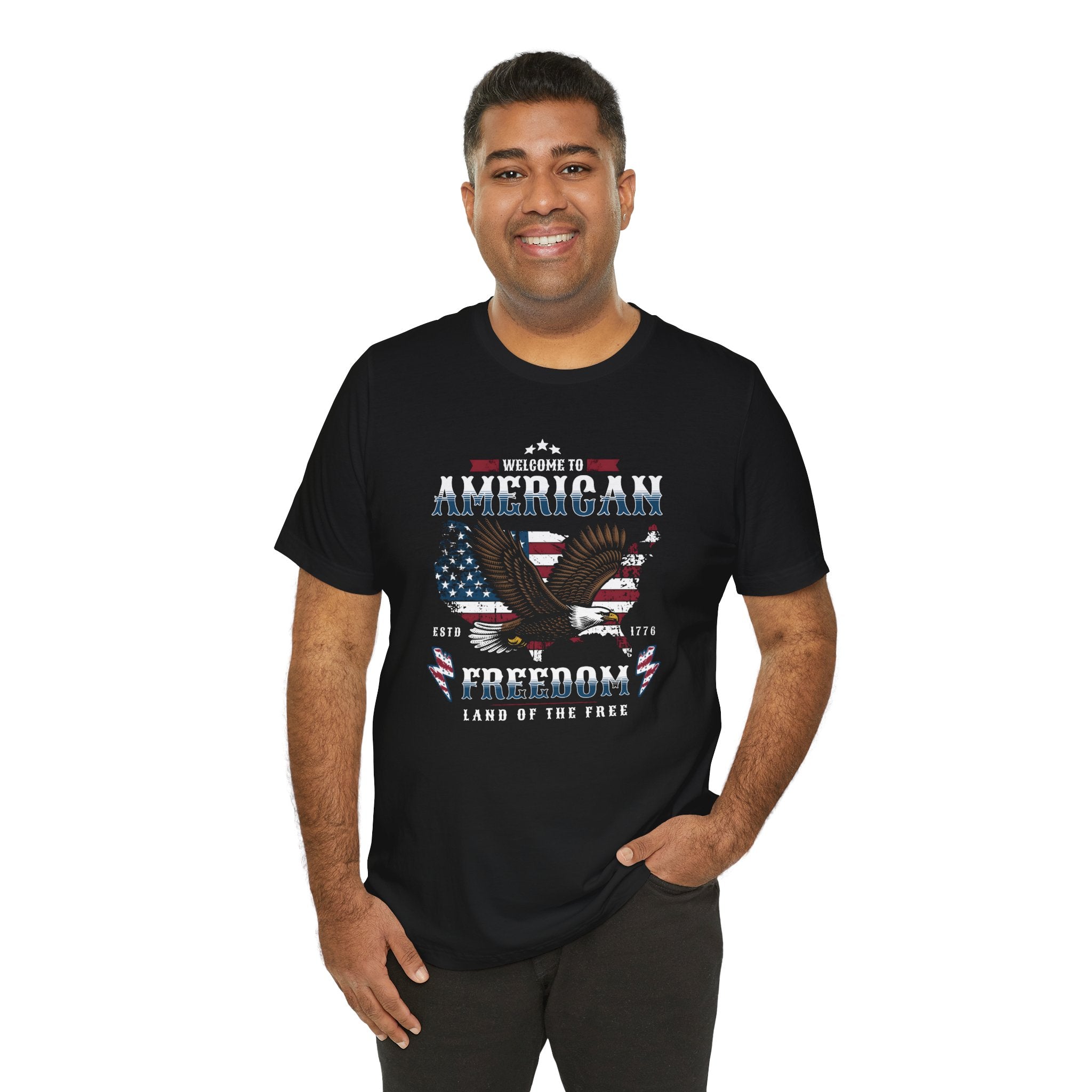 American Freedom Eagle T‑Shirt — Welcome to American, Land of the Free Patriotic Tee