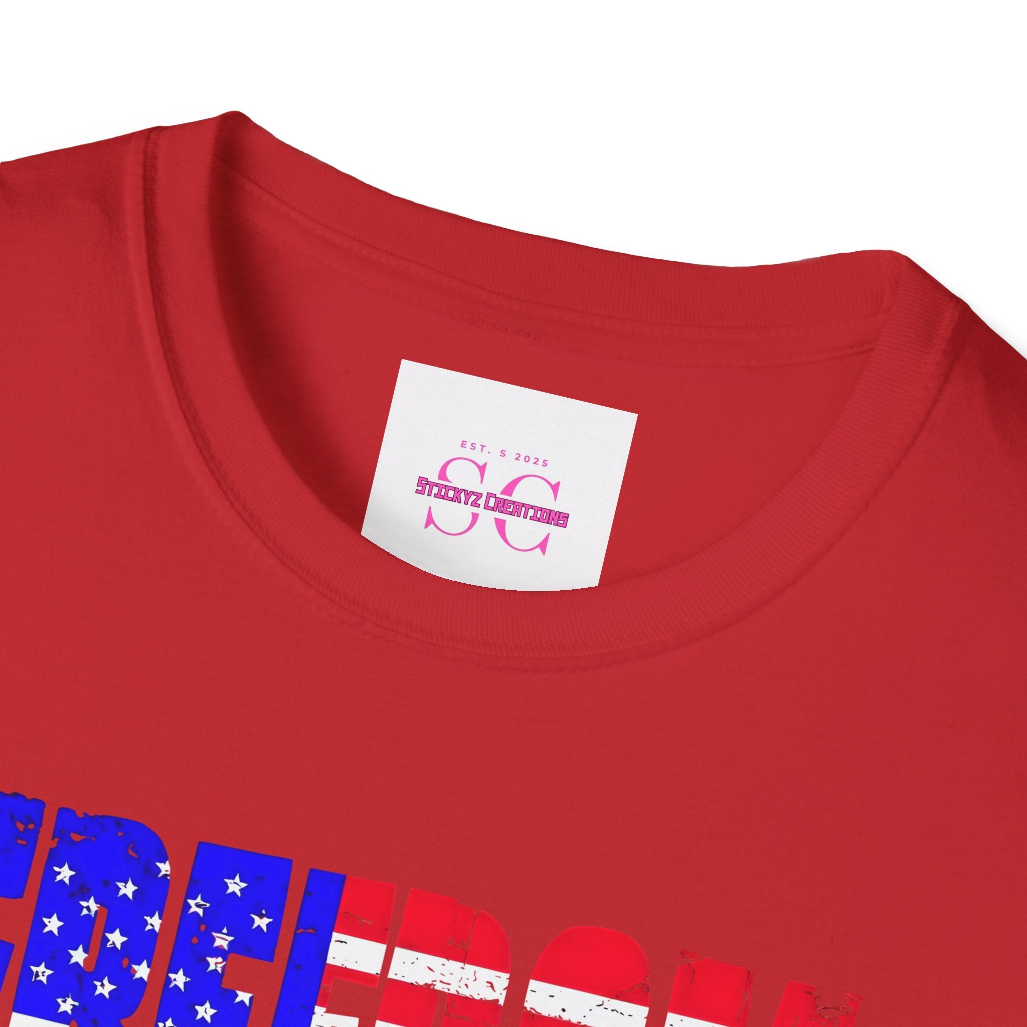 Patriotic Freedom T-Shirt - Unisex Softstyle Tee, Independence Day, Memorial Day, Veteran's Day, Everyday Wear, Gift Idea