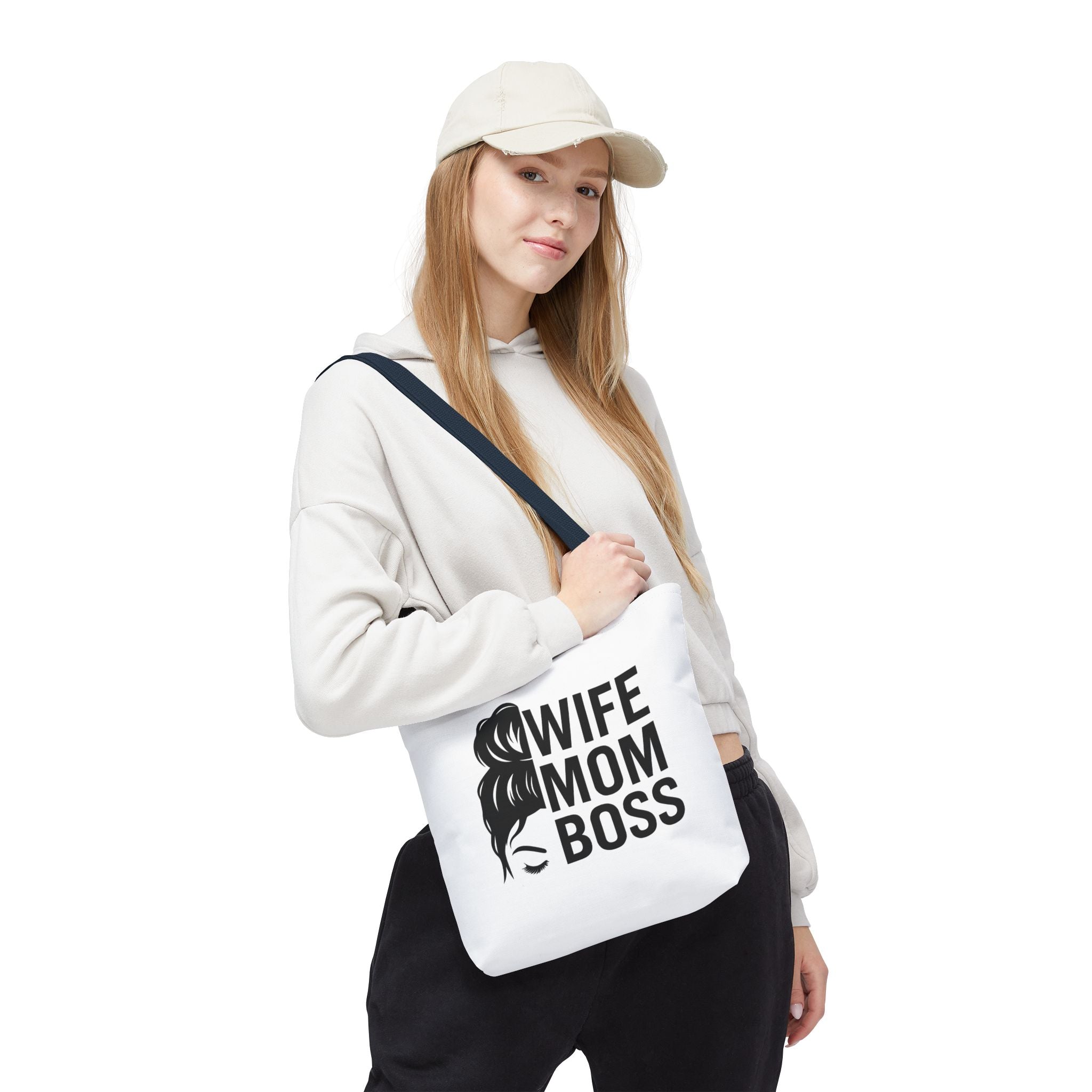 Wife Mom Boss Tote Bag - Chic, Durable Tote for Moms, Stylish Carry-All, Gift for Mother's Day, Work, and Everyday Use
